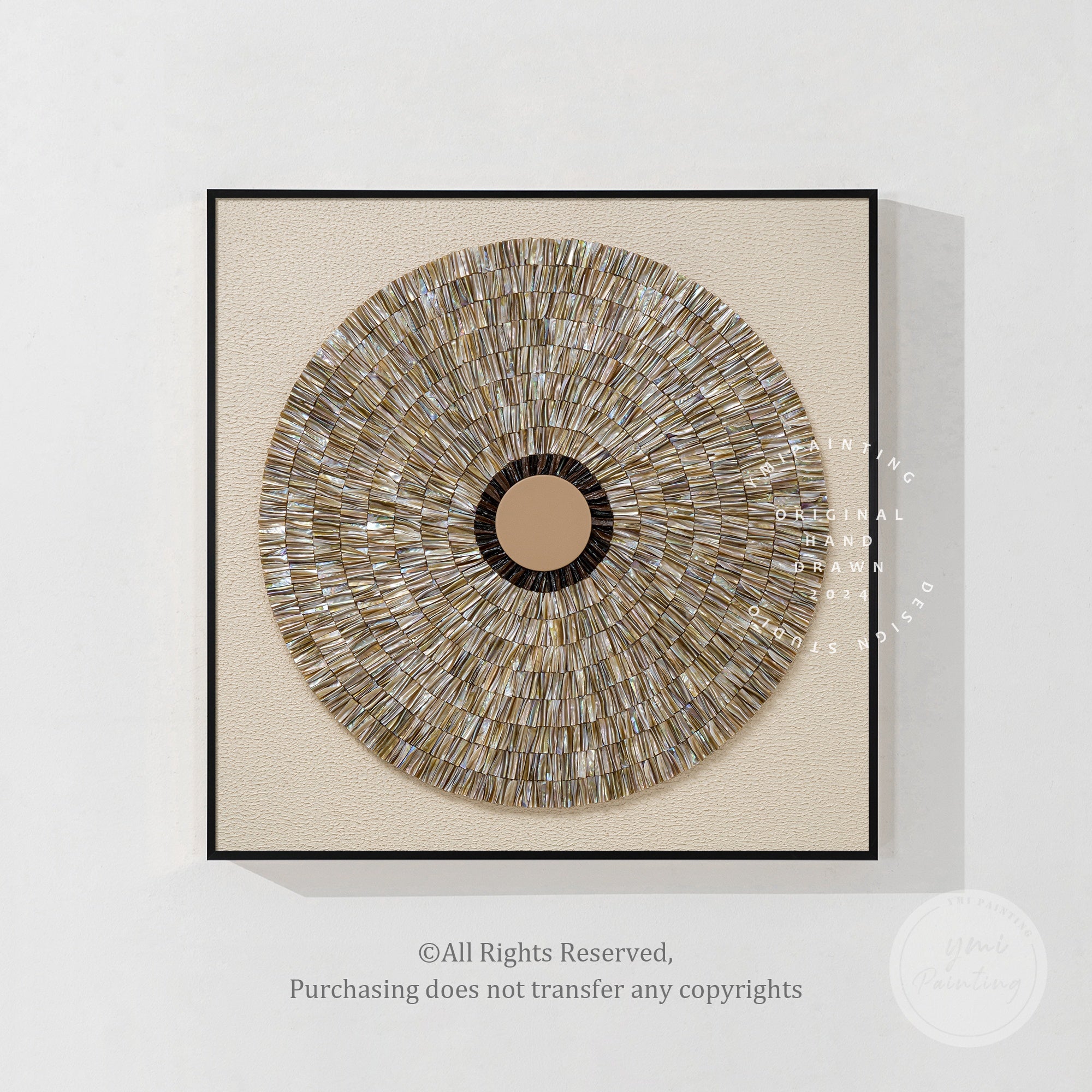 Handcrafted layered oyster shell artwork, ideal birthday or wedding gift.