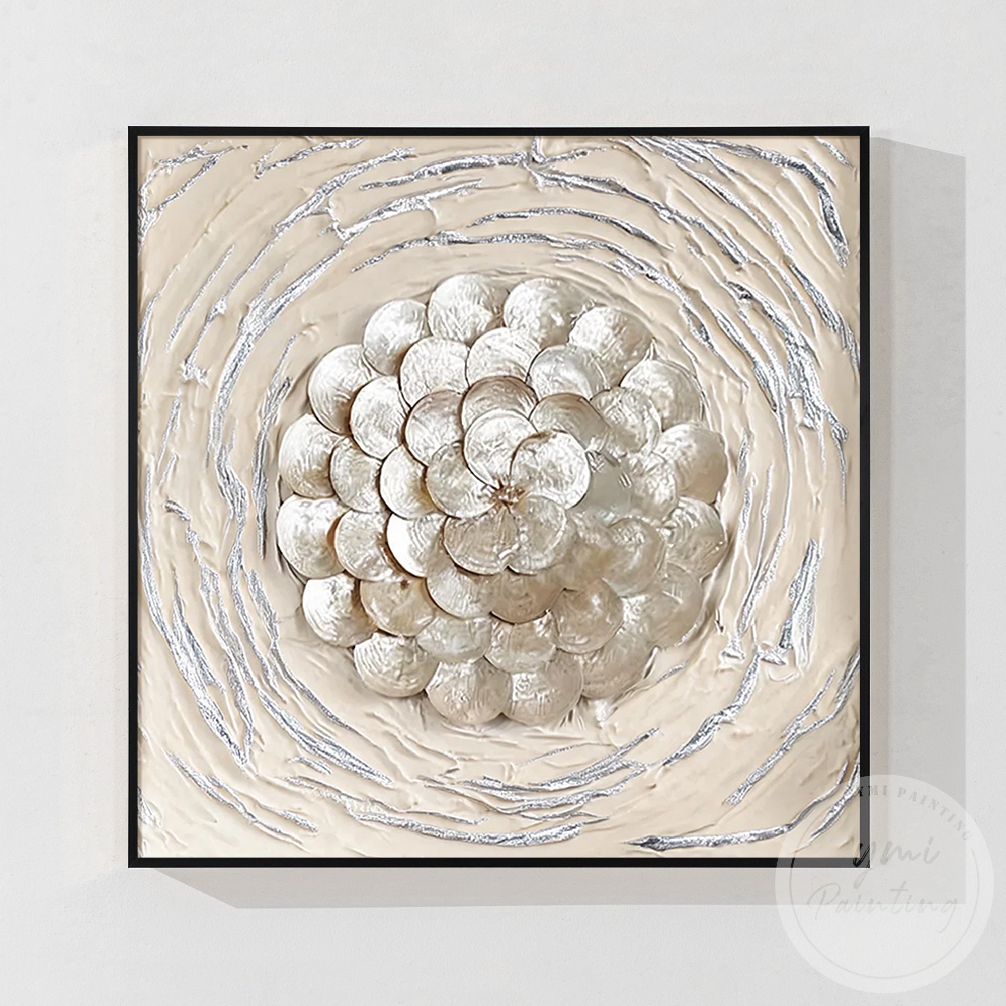 Statement shell flower wall art combining natural textures and luxury coastal style