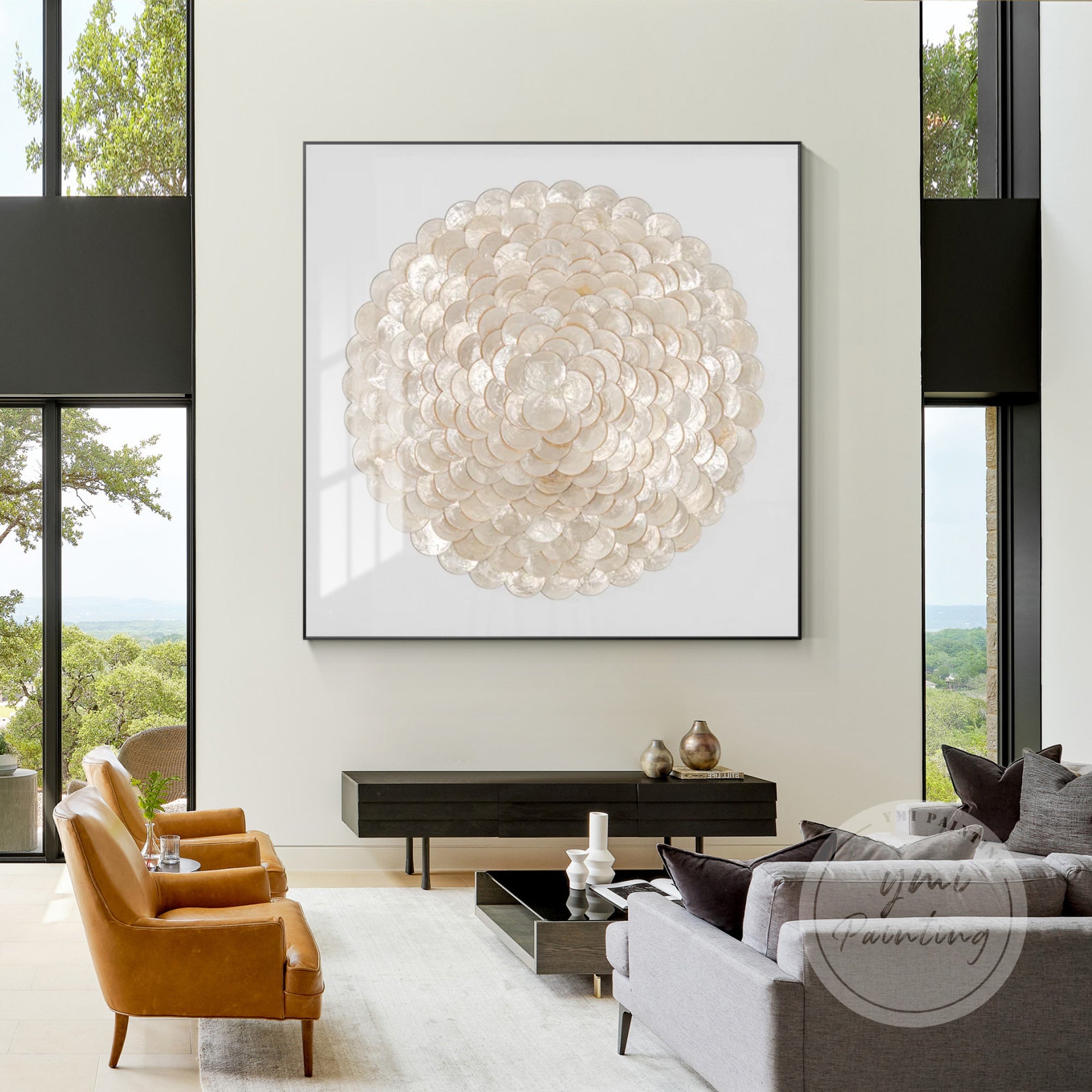 3D seashell circular wall art