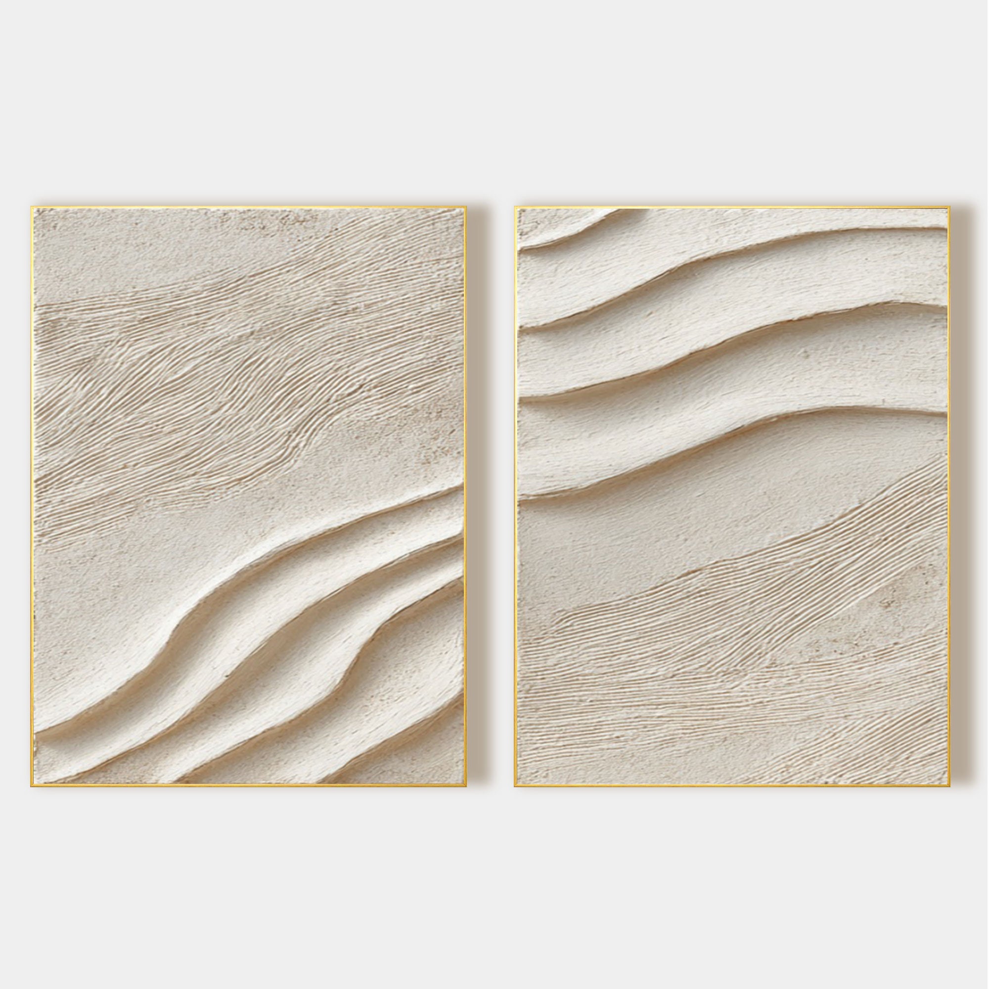 Modern 3D textured beige artwork for minimalist home decor