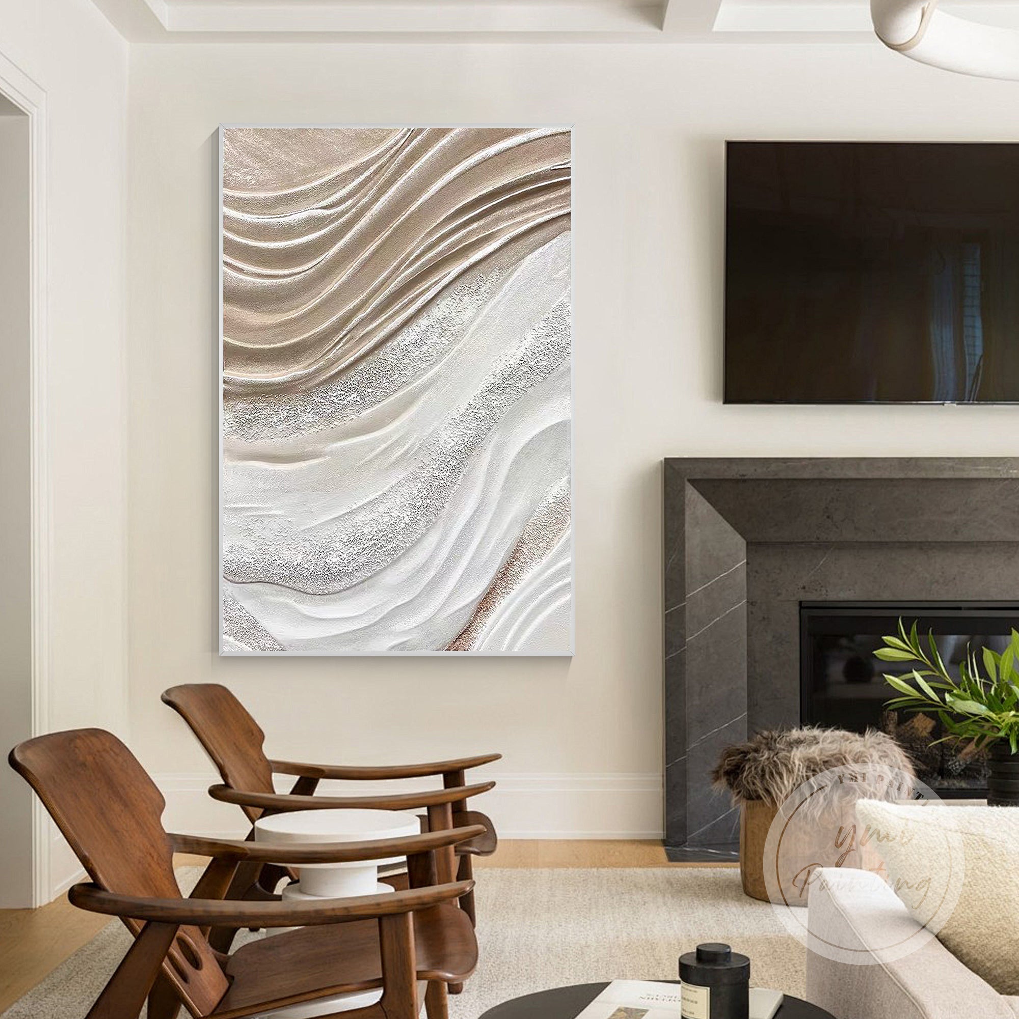 Hand painted abstract wall art 