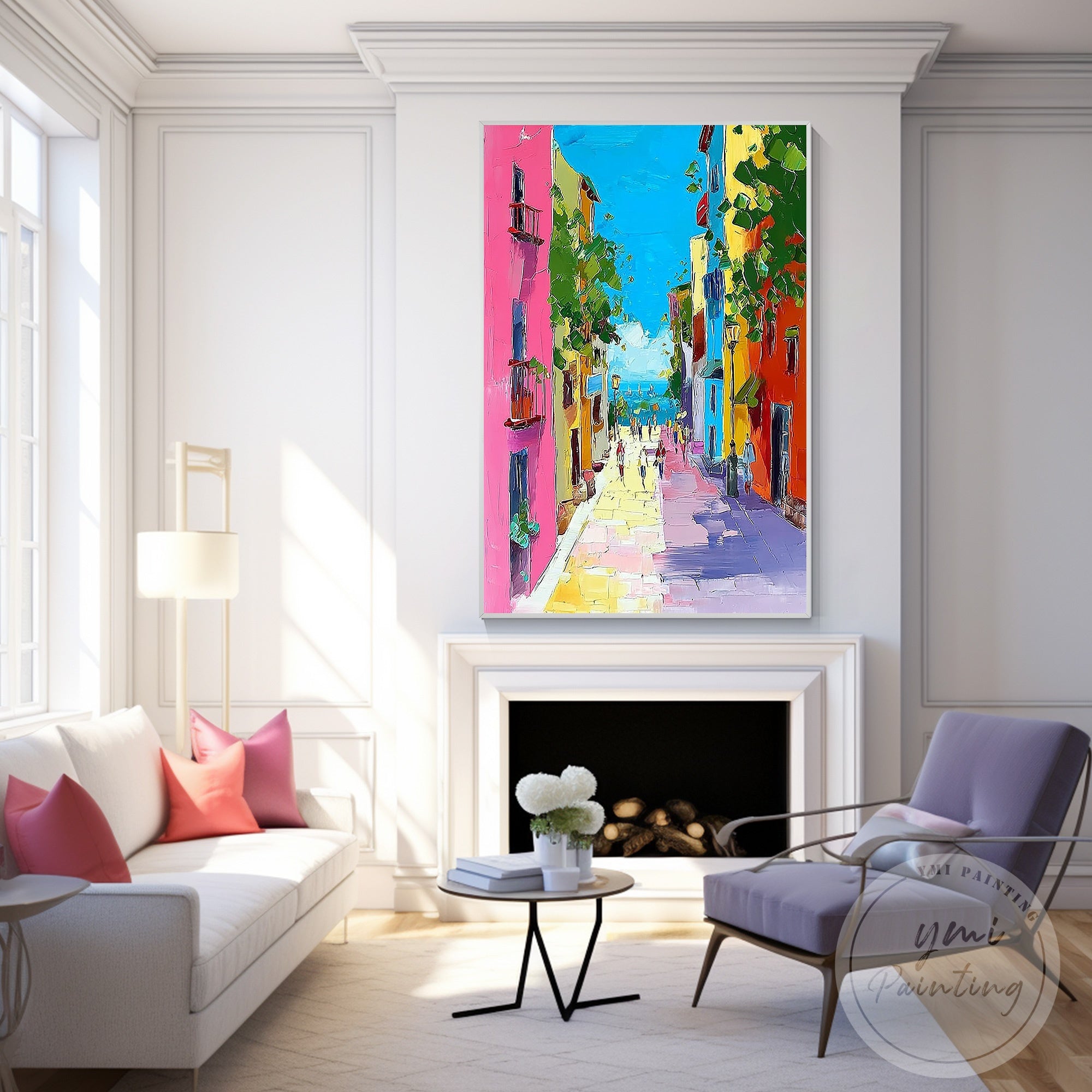 Italy Venice inspired abstract wall art oil painting canvas