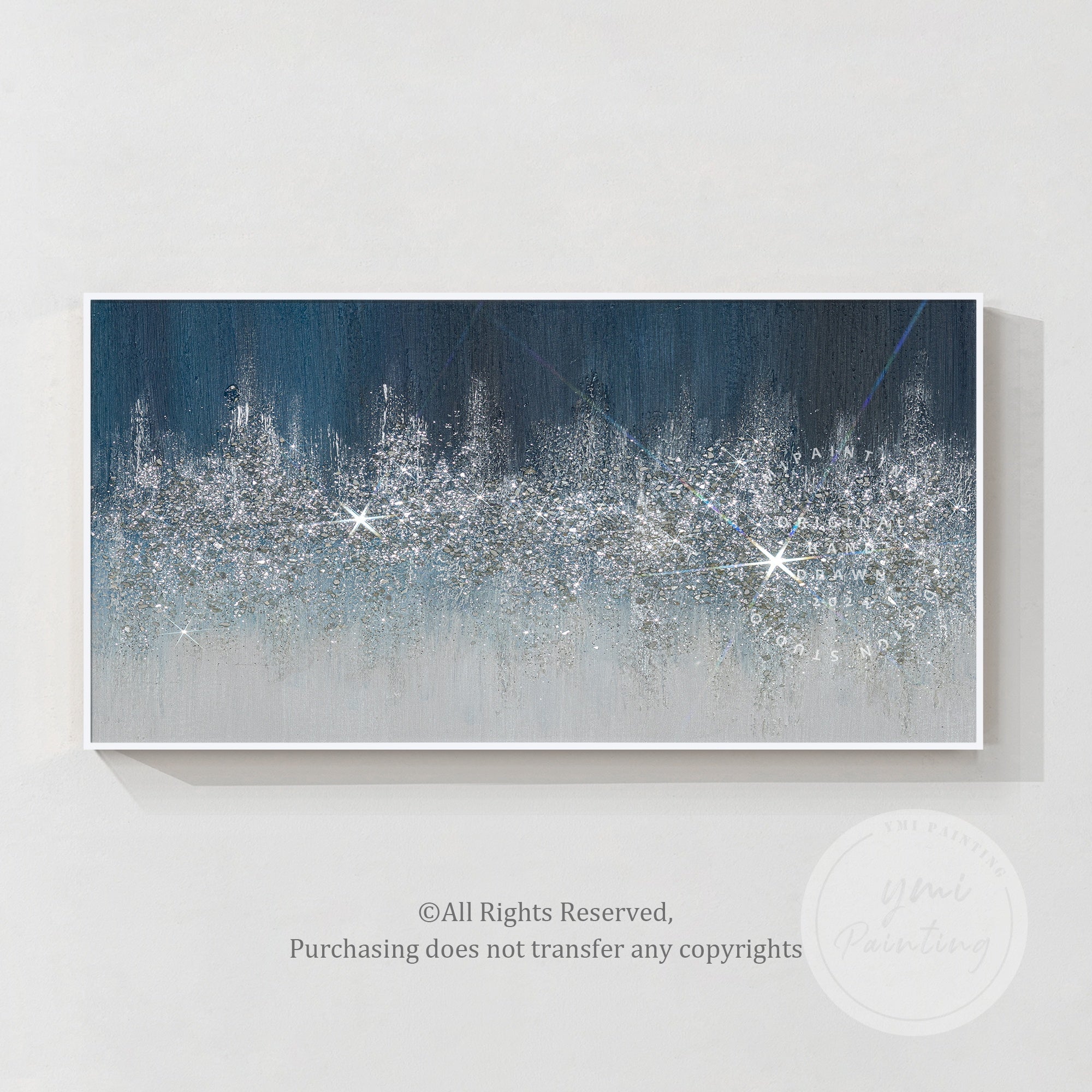 Stardust Night Glitter Blue Abstract Art