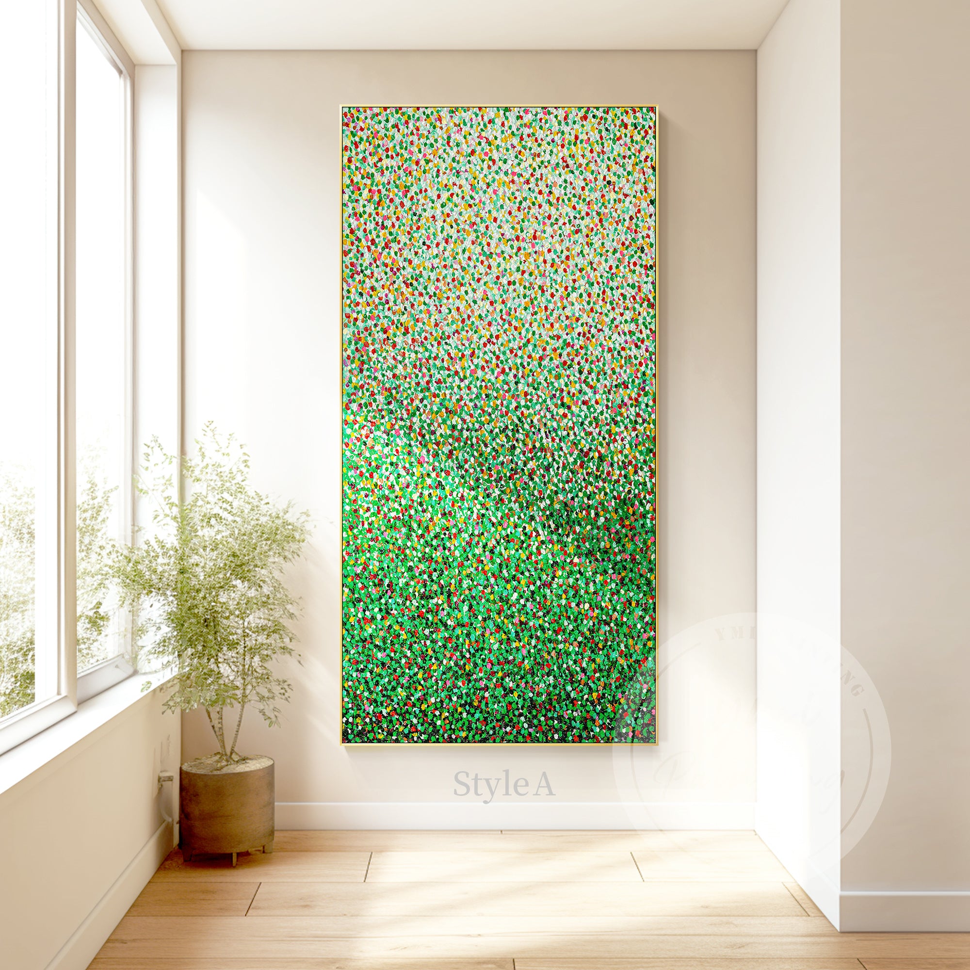 teal and green wall art