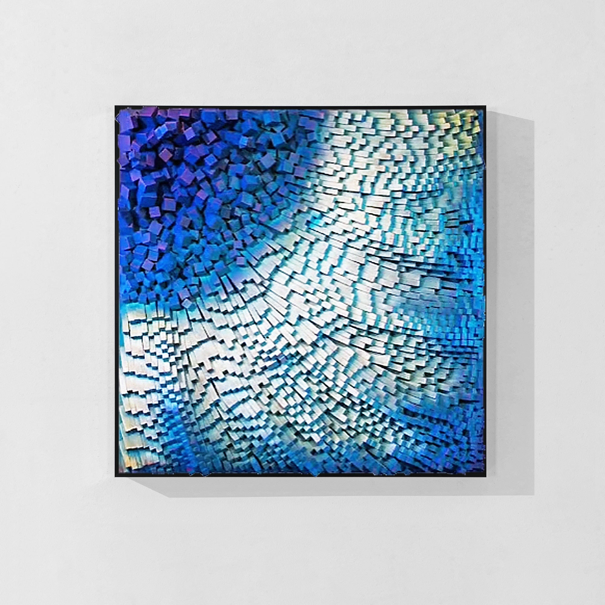 Blue Wood Block Wall Art  -X012