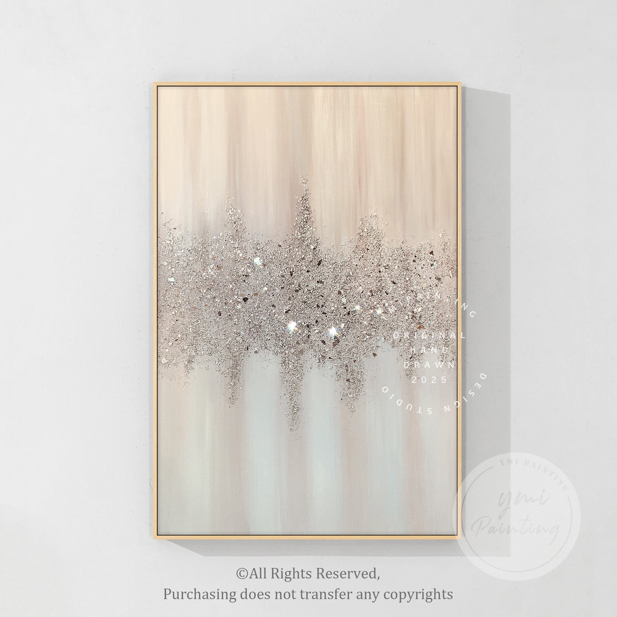 Minimalist Abstract Art with Glitter & Crushed Glass