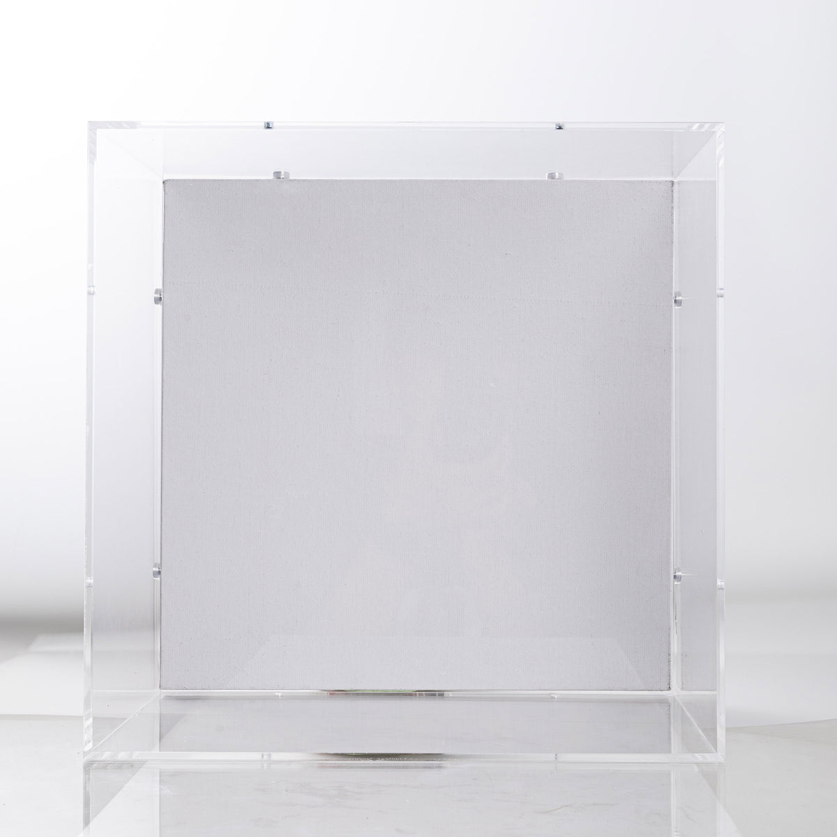 Deep transparent acrylic display frame for three-dimensional objects