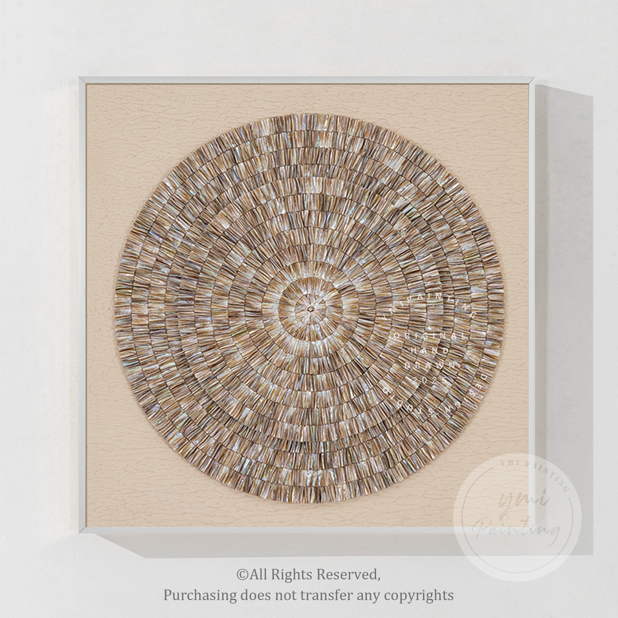 Luxury Beige Oyster Shell Art