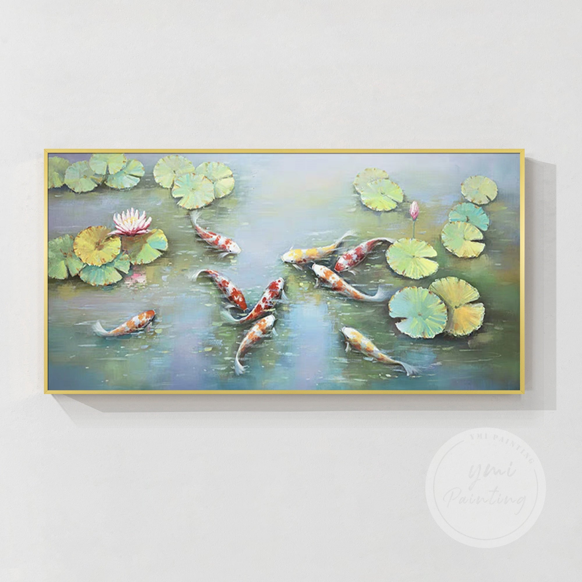 Koi Fish & Lotus Pond Art