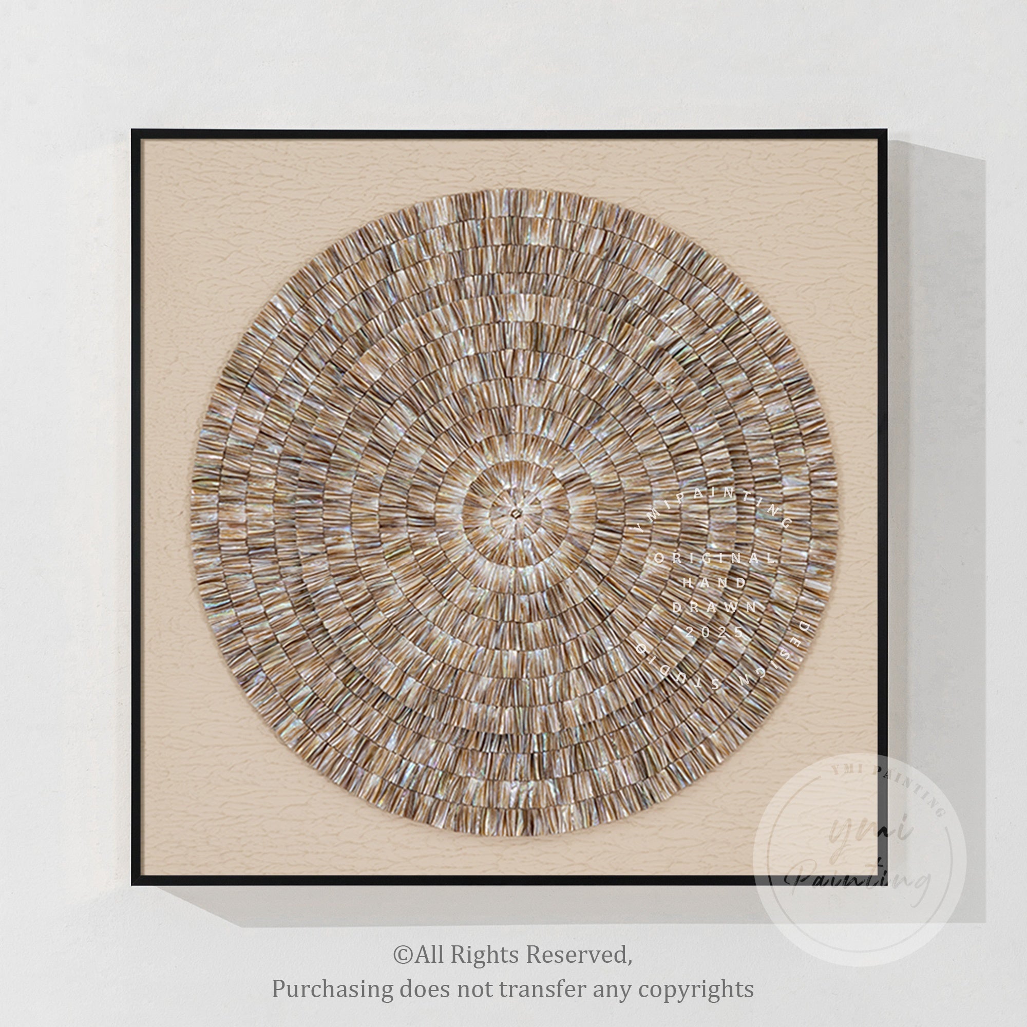 Luxury Beige Oyster Shell Art