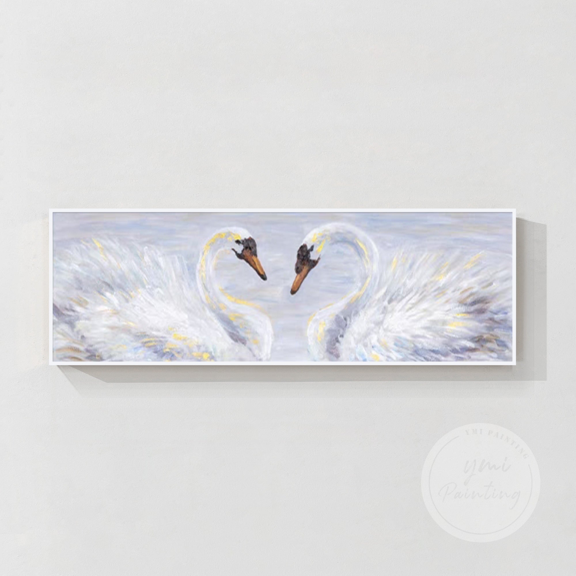 Romantic Swan Couple Canvas