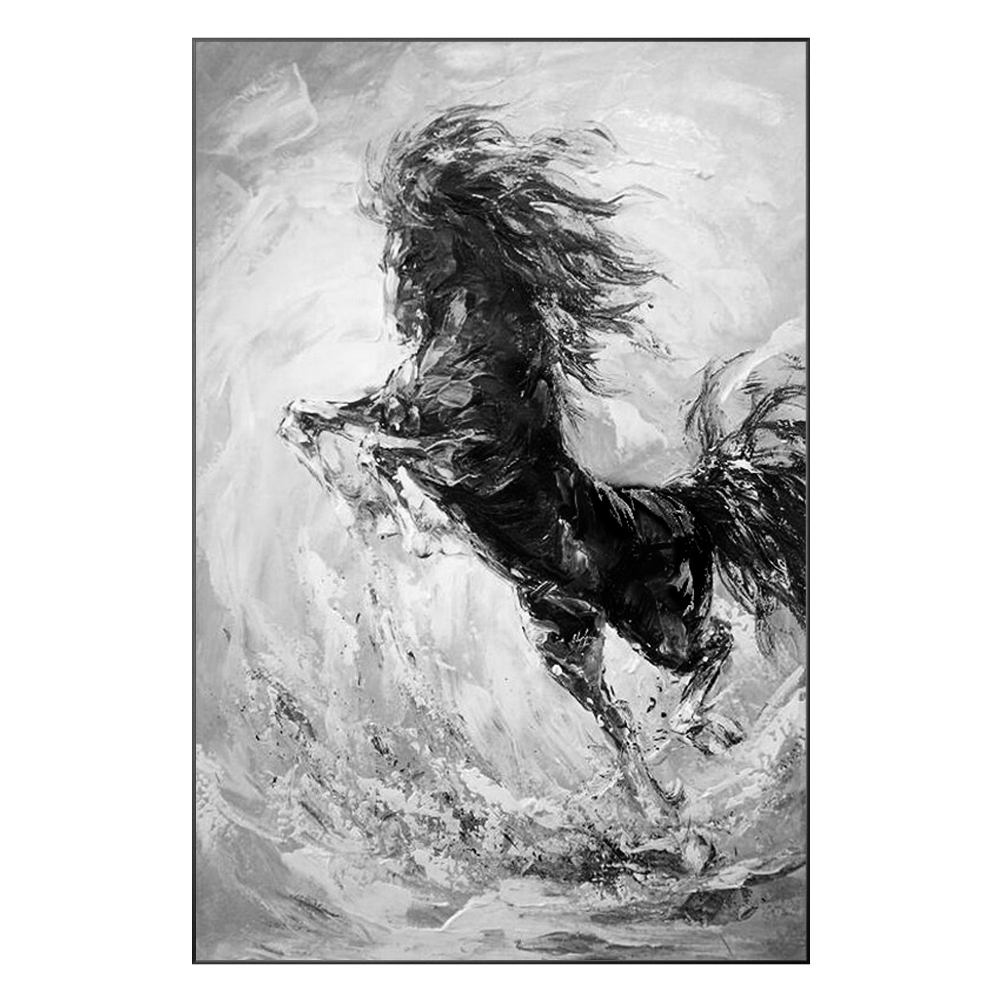 Abstract Black horse art