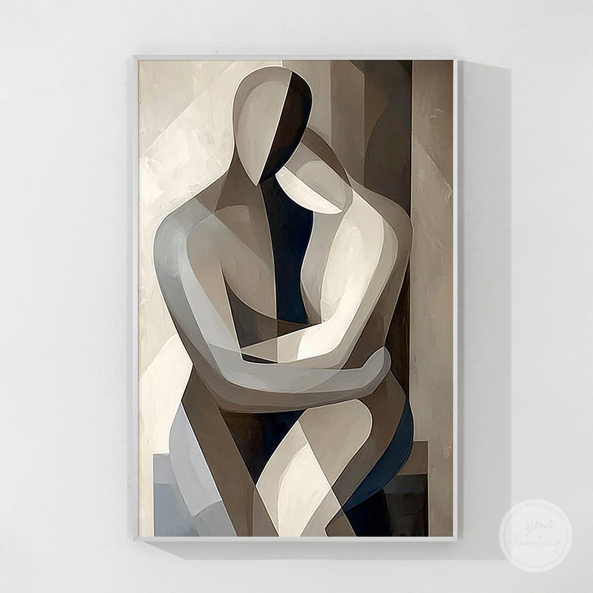 arte figurativo contemporáneo decoración de pared con formas geométricas