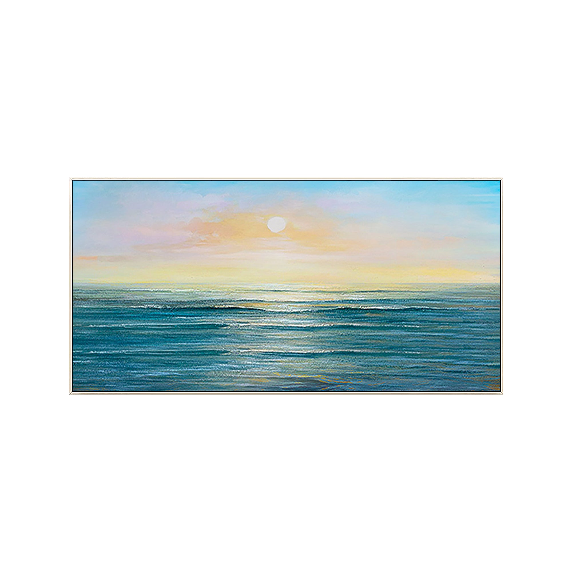 Abstract Vast Ocean Sunset Painting Large Textured Canvas Art