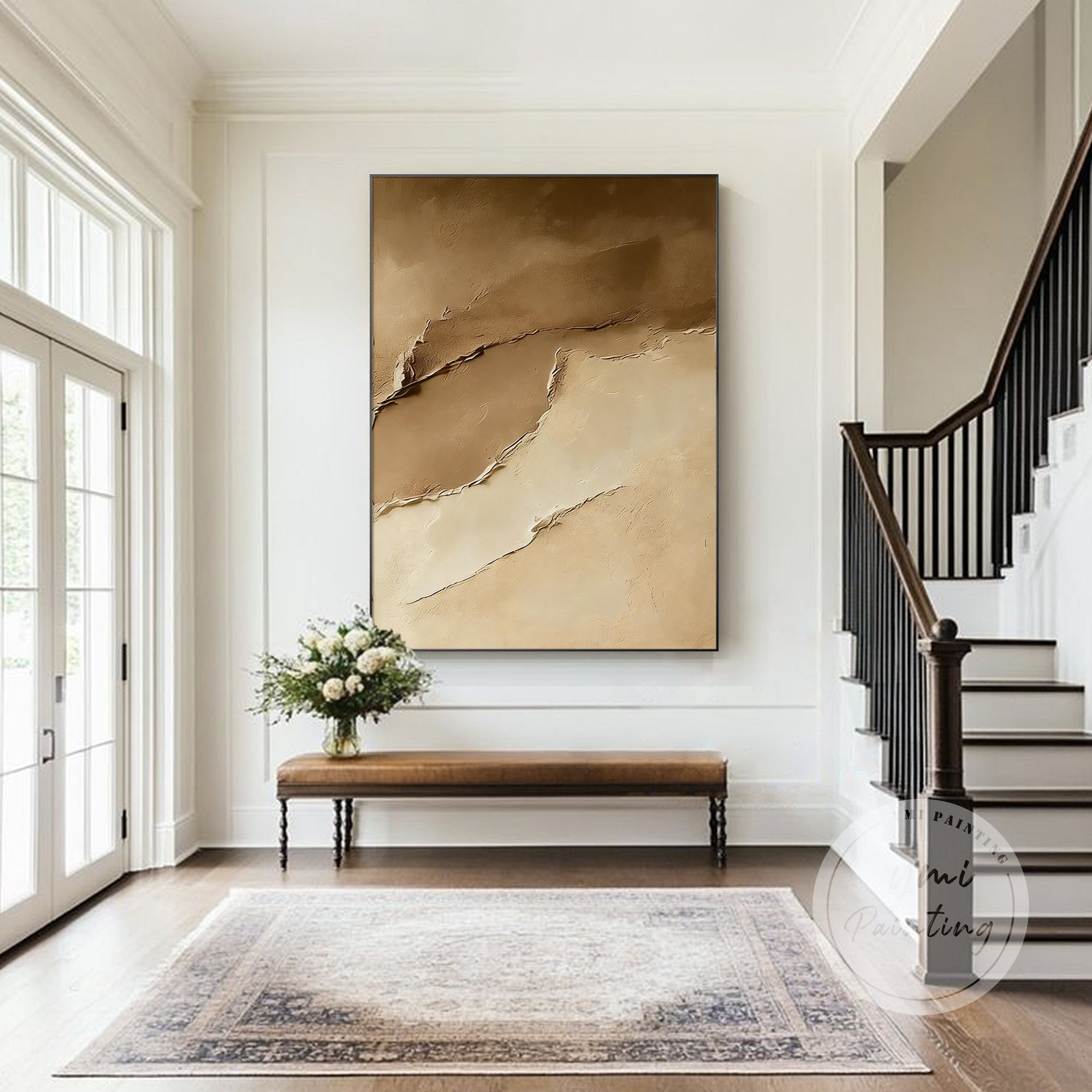 minimalist beige canvas painting modern living room wall decor