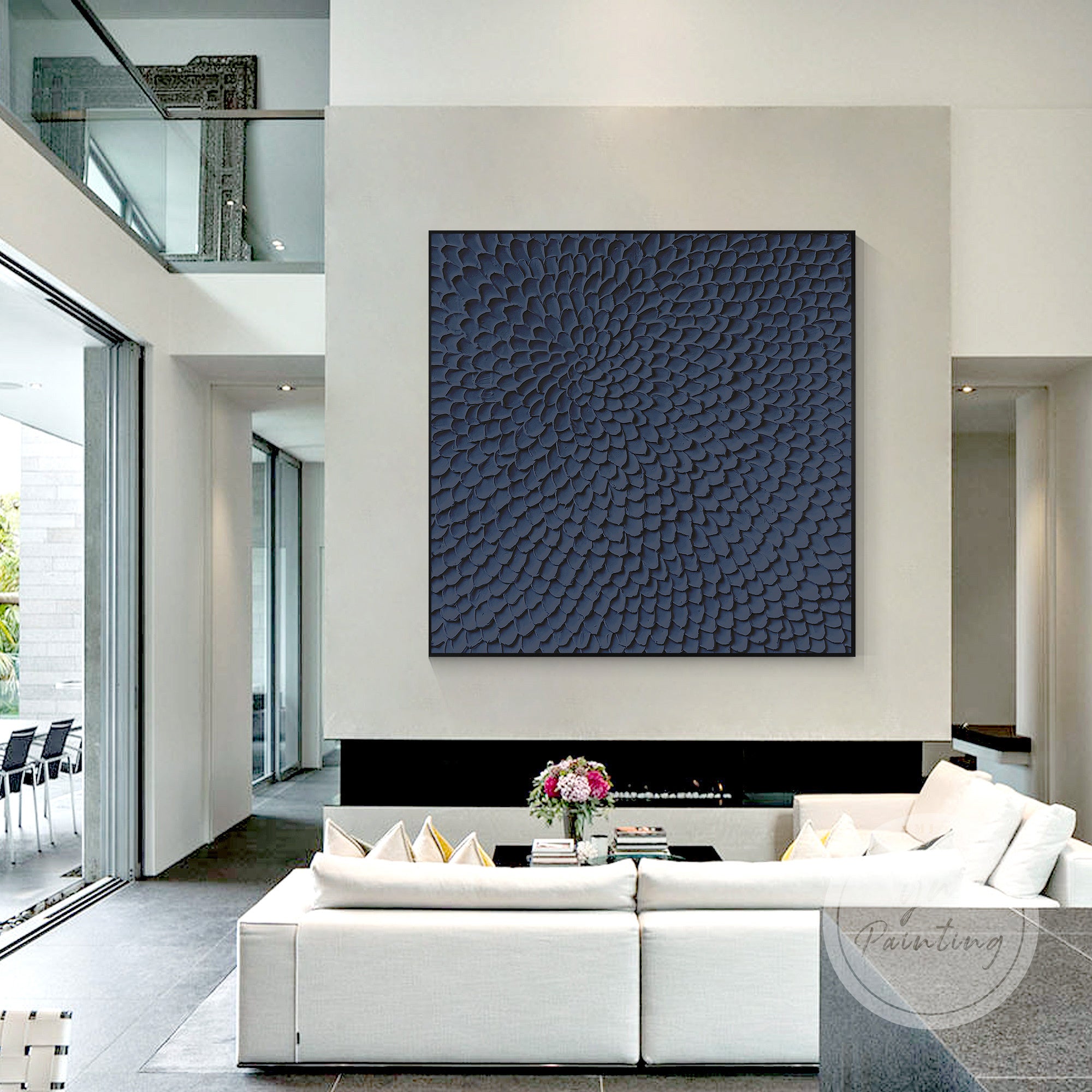 Modern sculptural canvas painting 