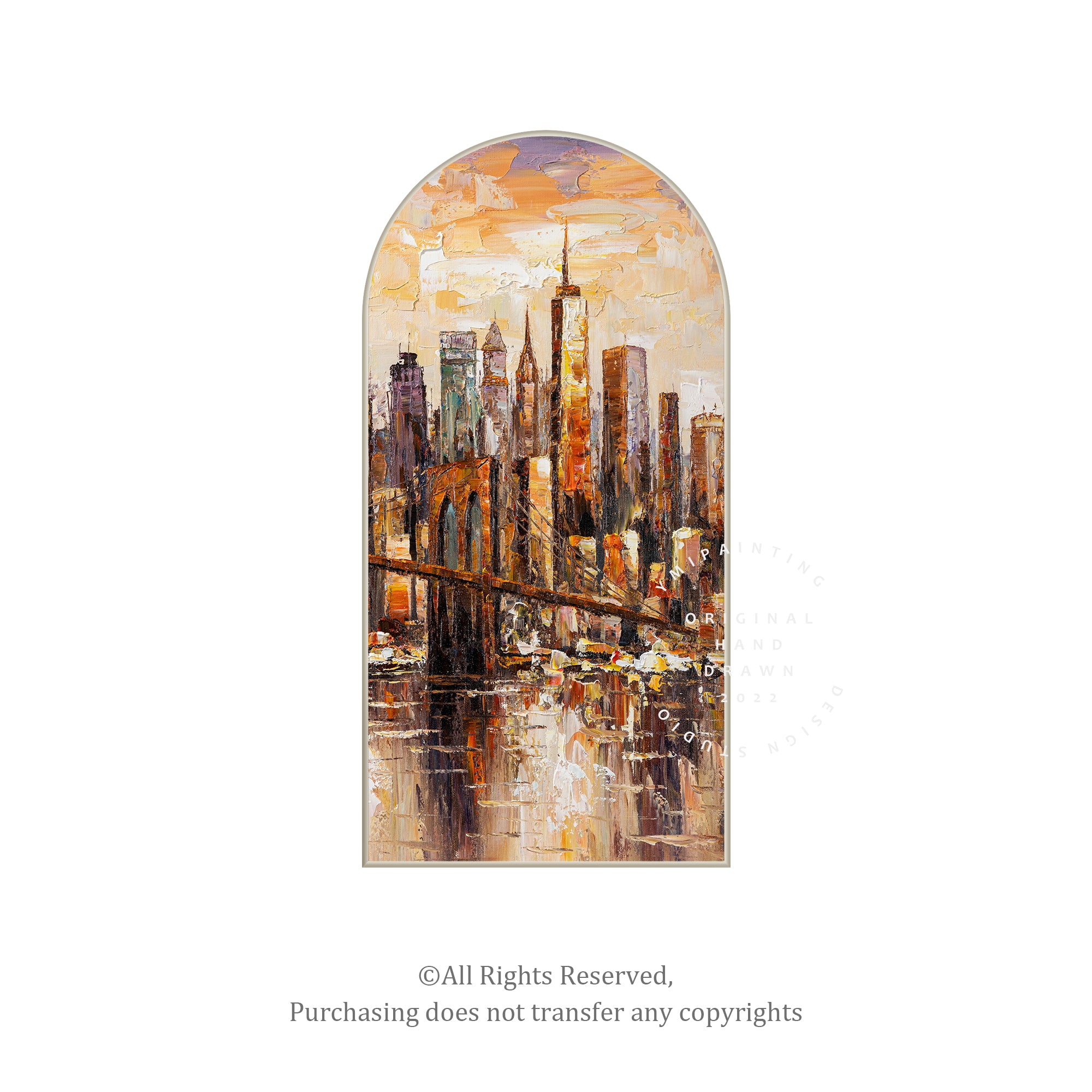 Modern New York city art featuring the Brooklyn Bridge, perfect for creating a statement in any room.