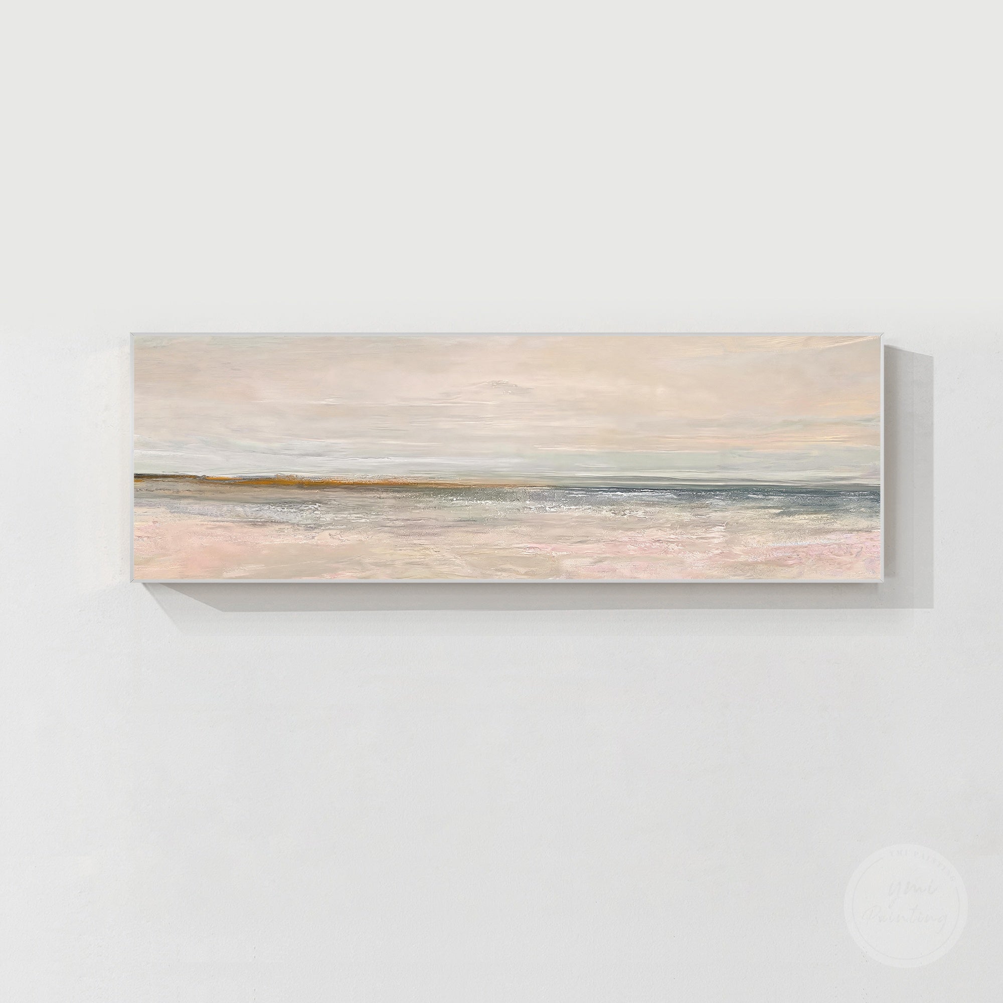 Minimalist beige grey horizon canvas artwork