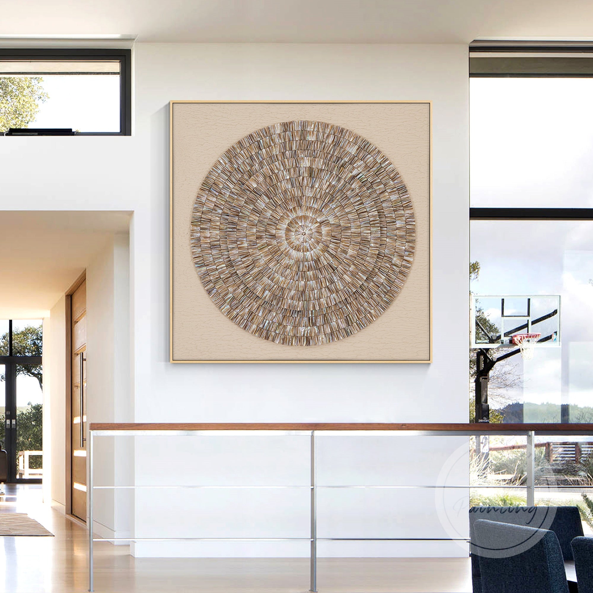 Luxury beige oyster shell art for modern home décor