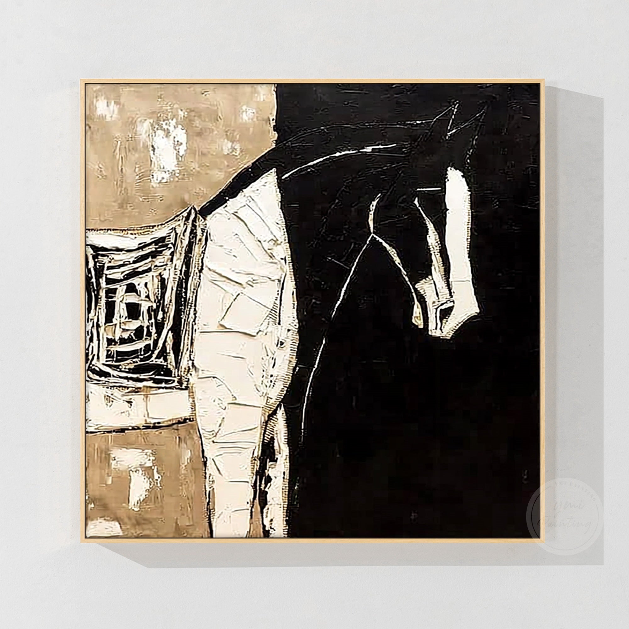 Abstract animal painting with handcrafted texture details