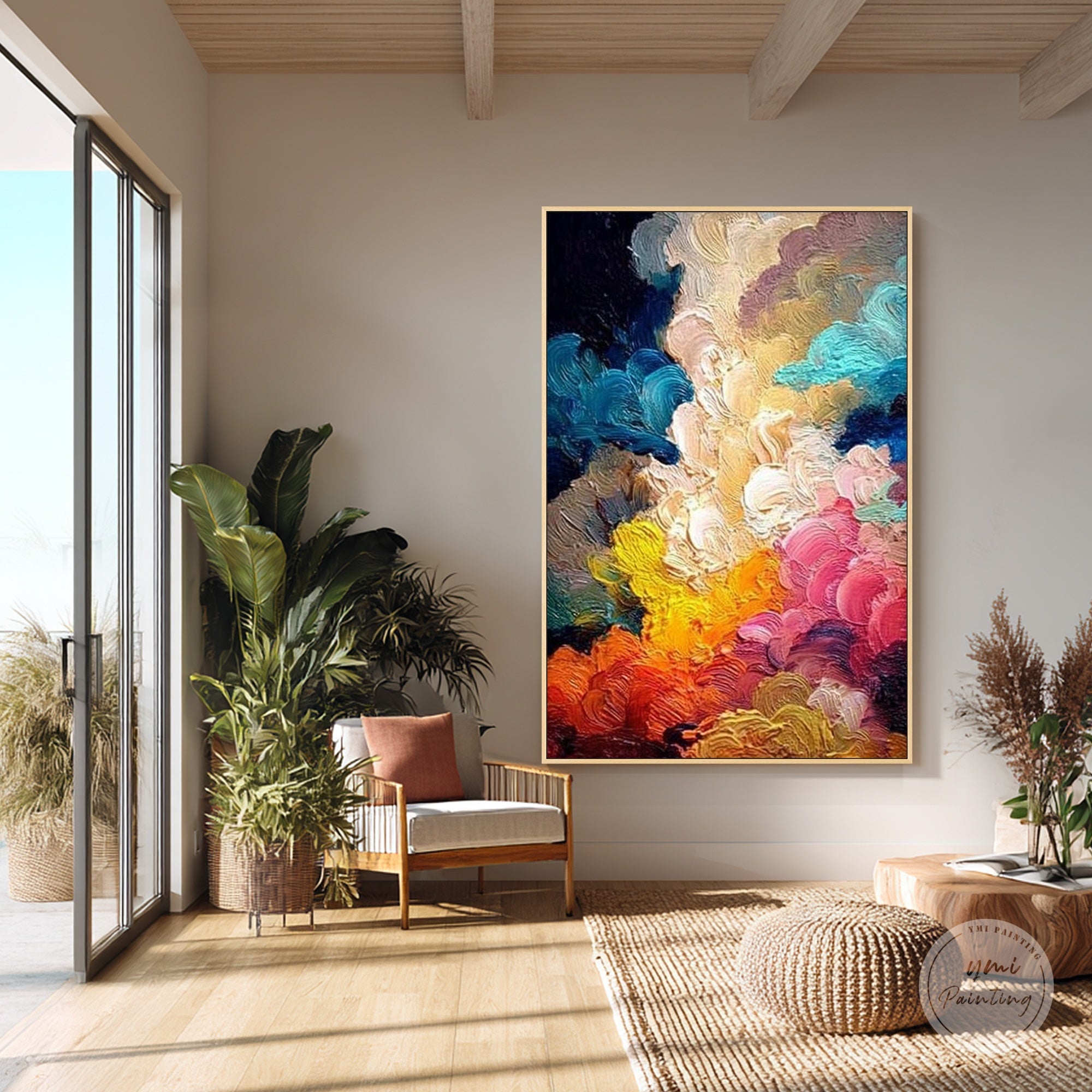 artistic colorful abstract texture painting