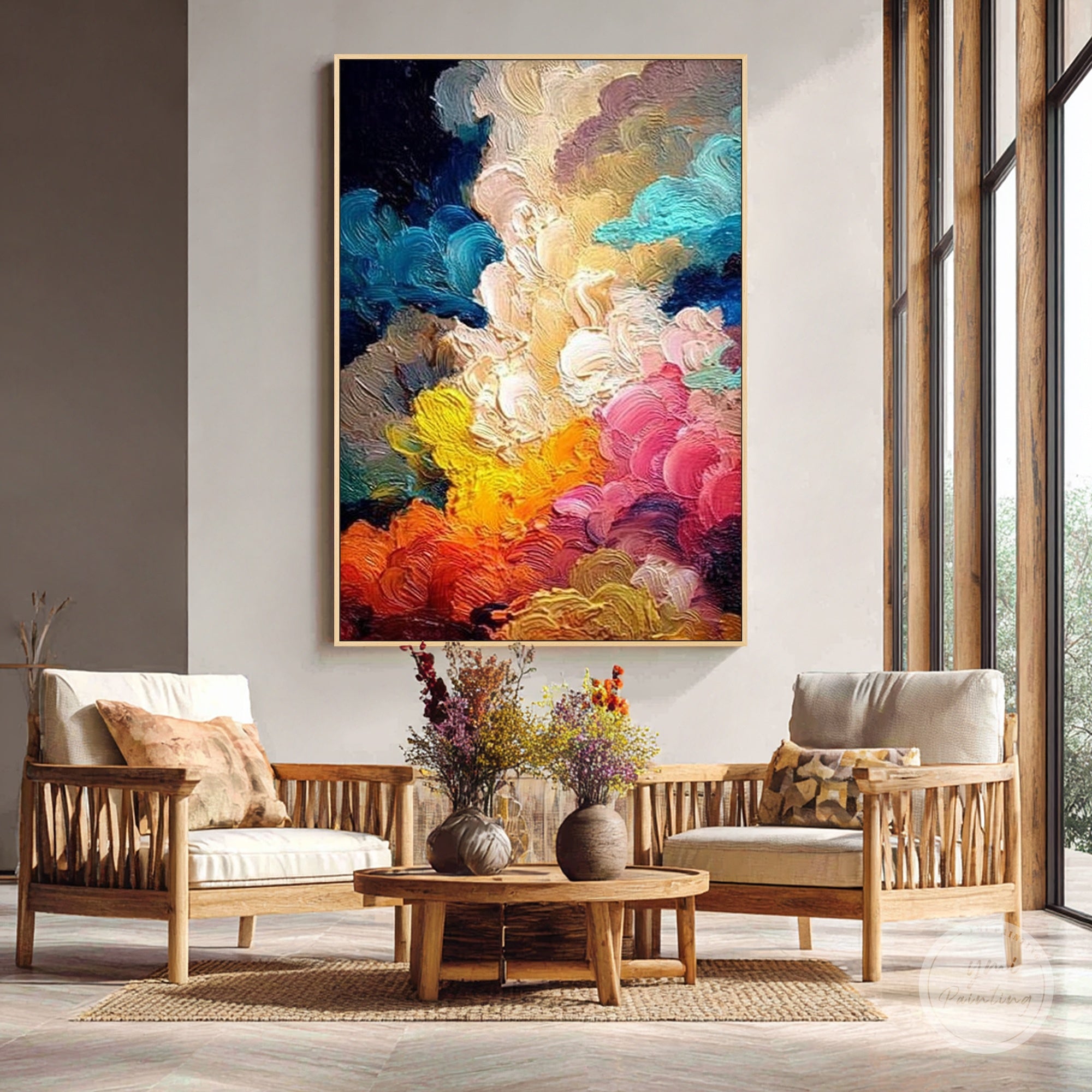 contemporary vibrant abstract canvas artwork