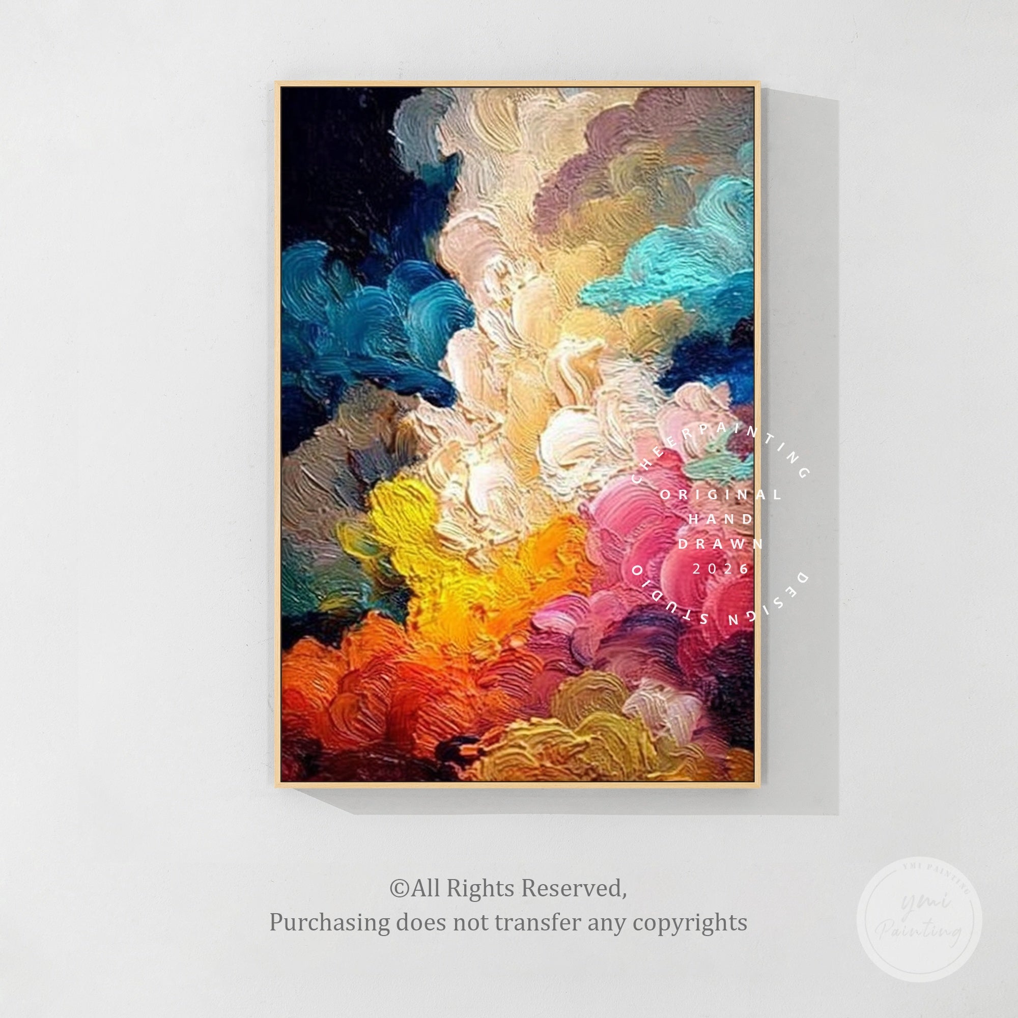 vibrant abstract canvas palette knife texture artwork