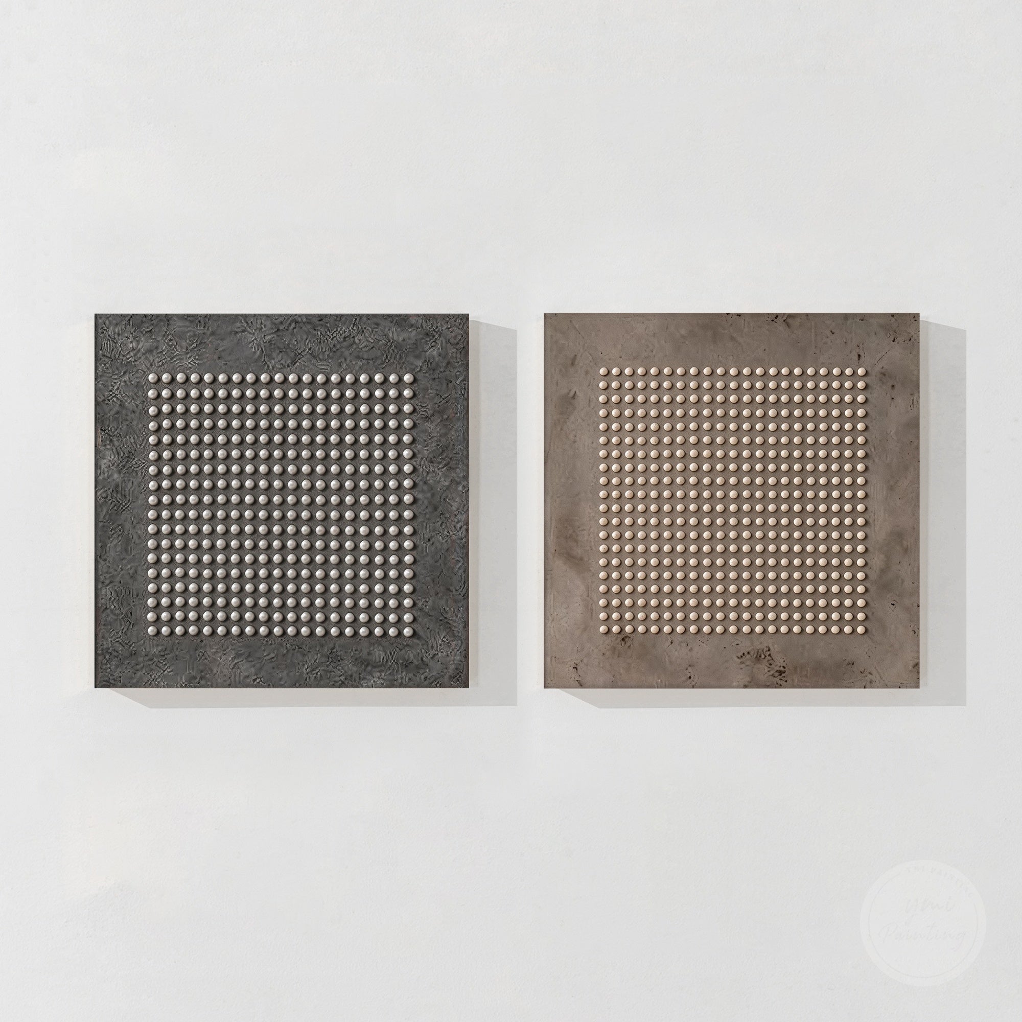 Minimalist beige textured wall art panels