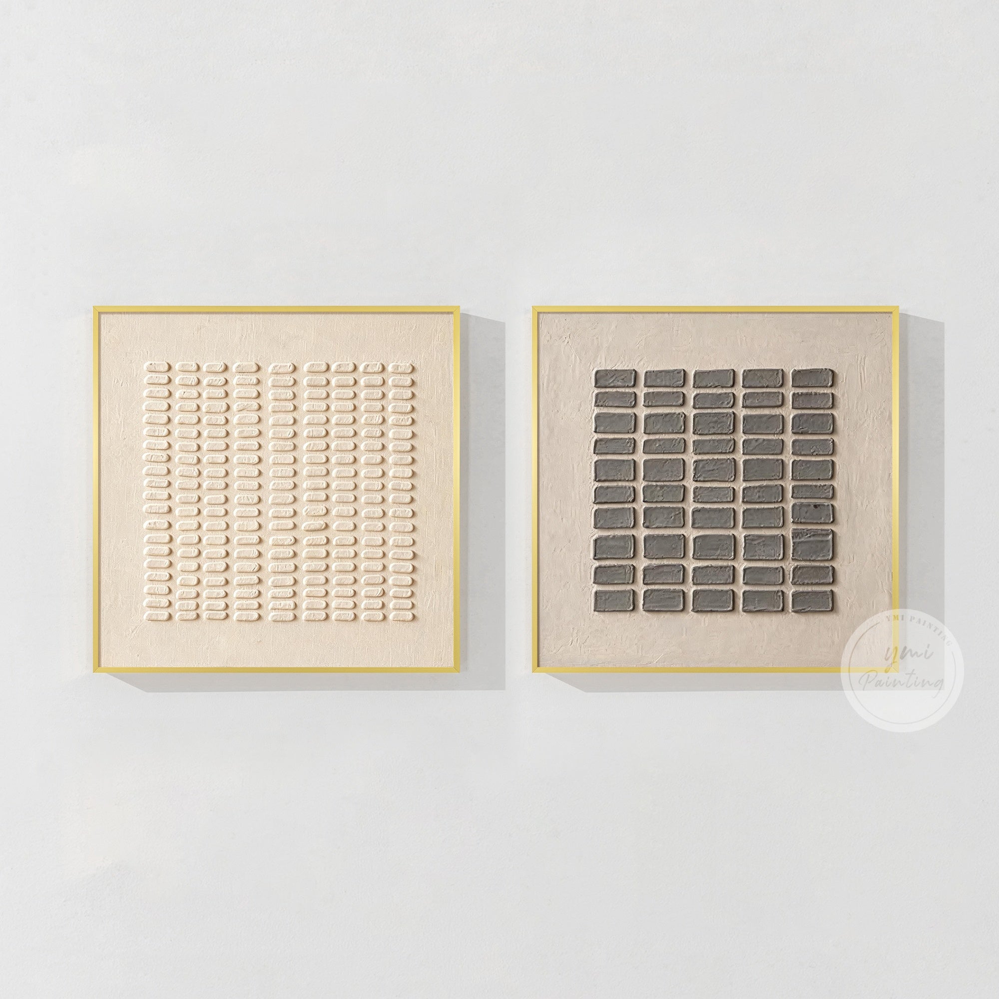Contemporary textured geometric artwork set design