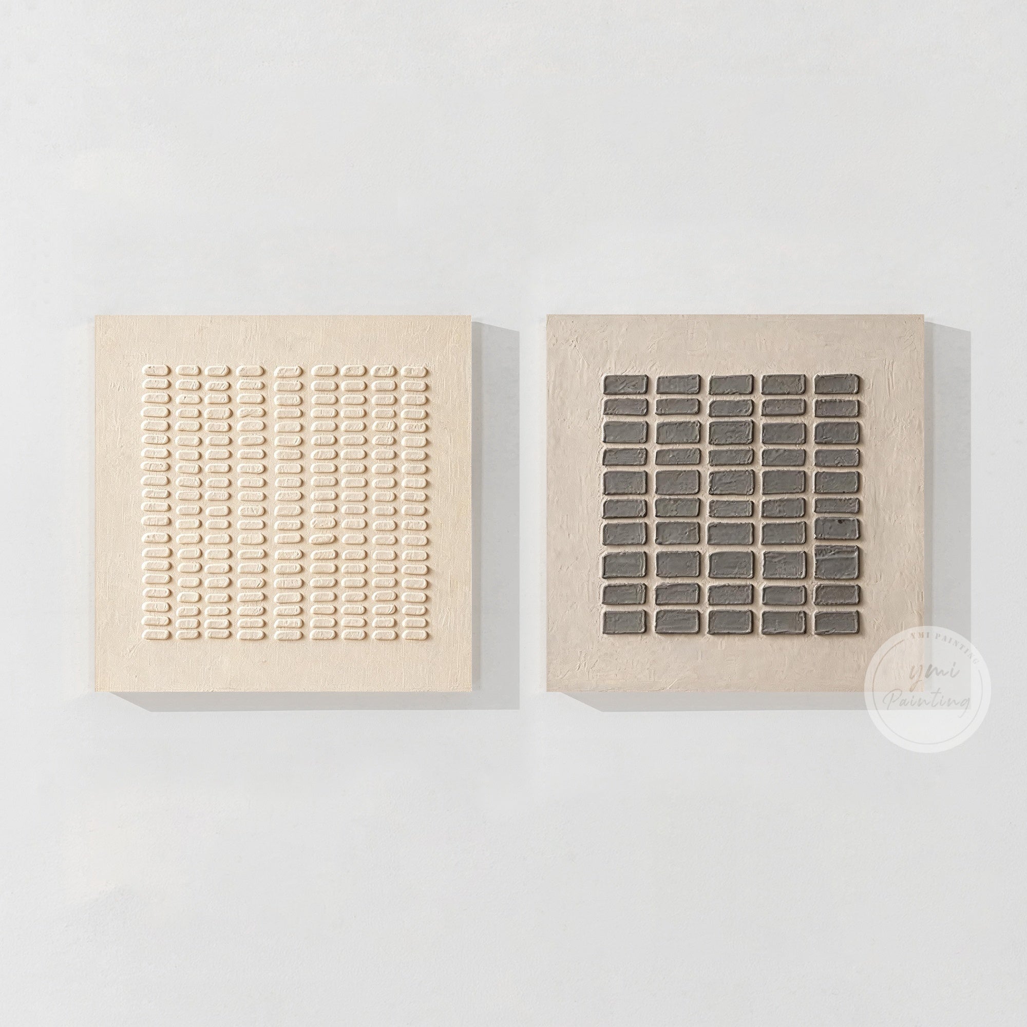 Luxury modern relief painting with geometric forms