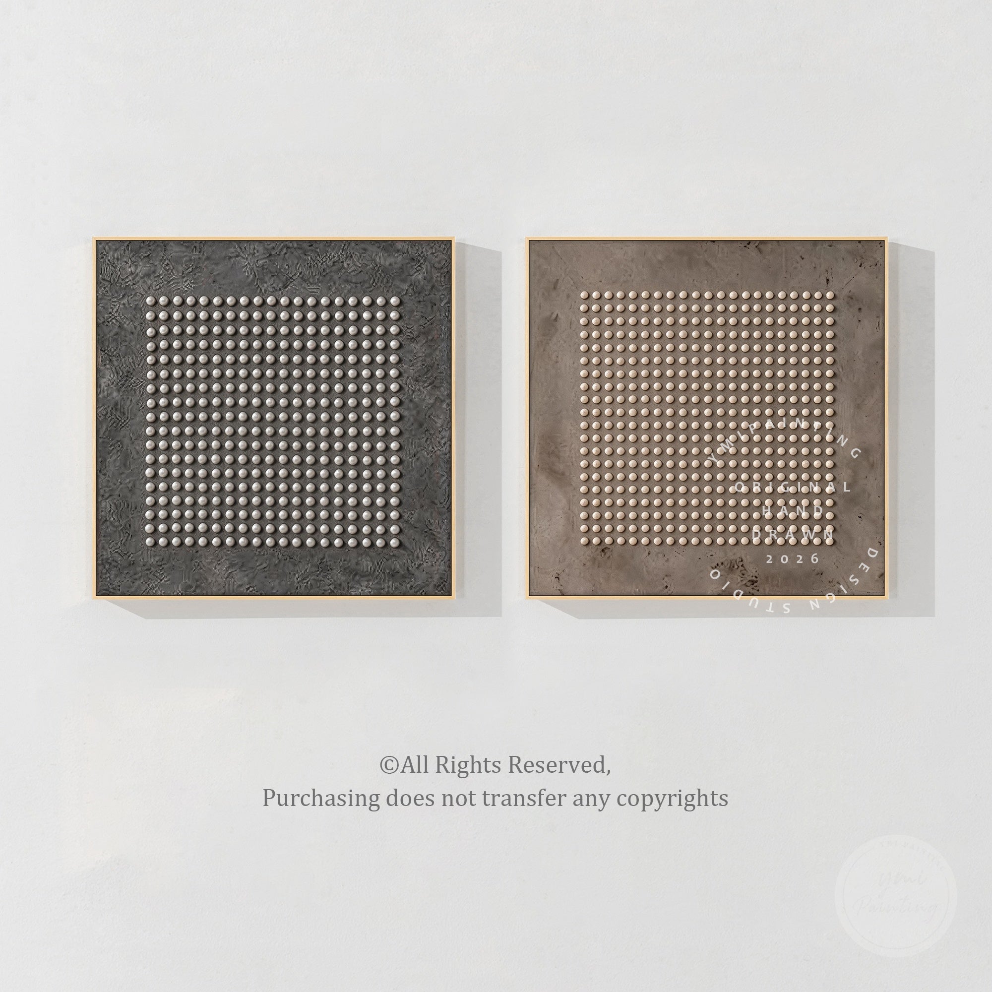 Contemporary textured geometric artwork set design