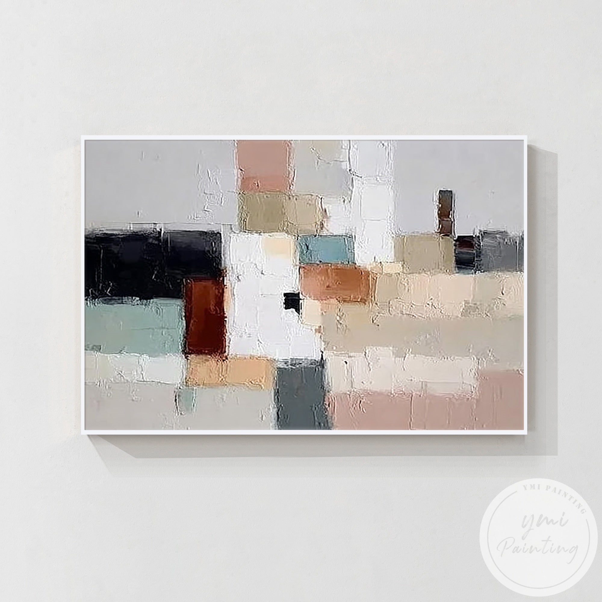 Modern minimalist abstract canvas art for calm office wall styling