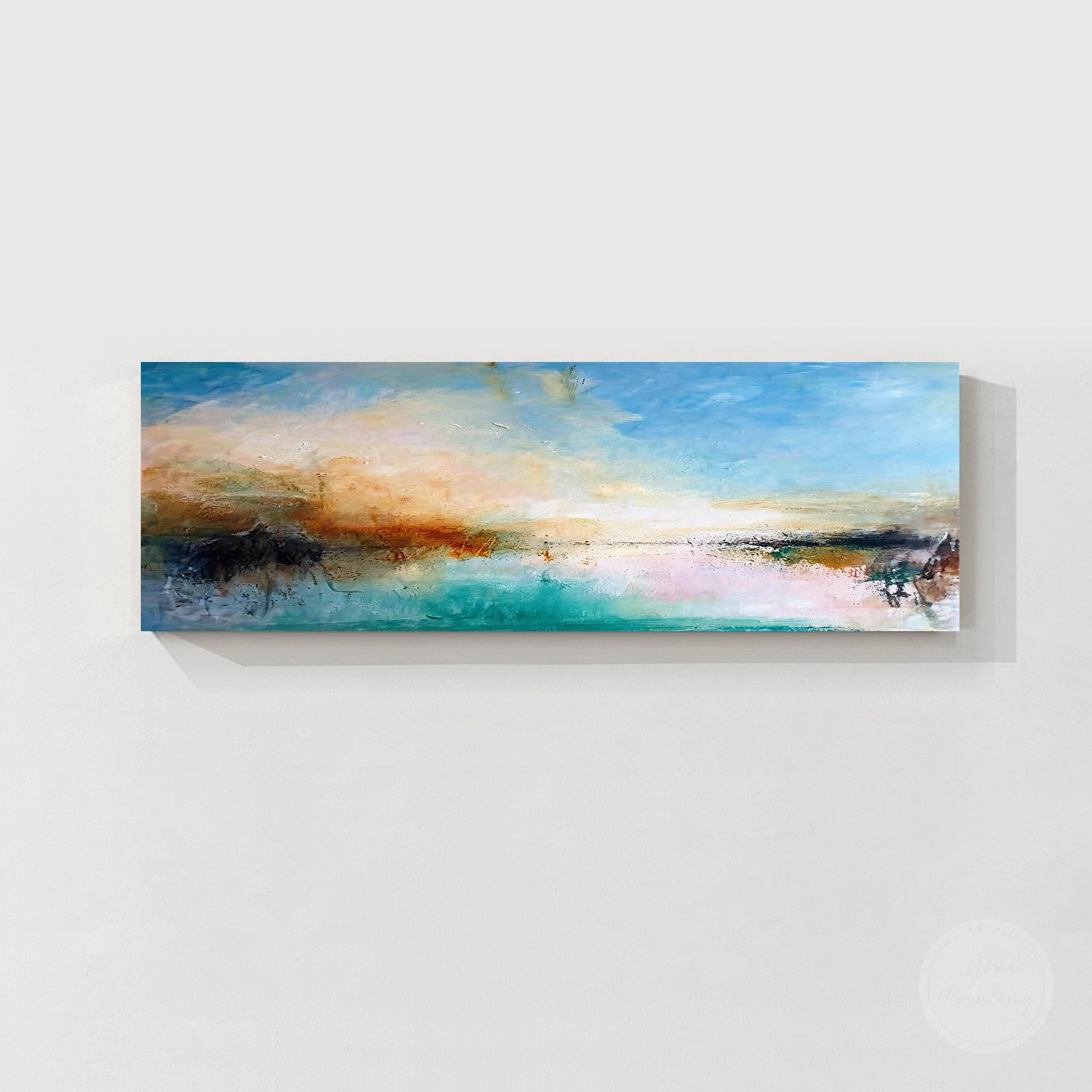 Artistic layered color abstract wall artwork