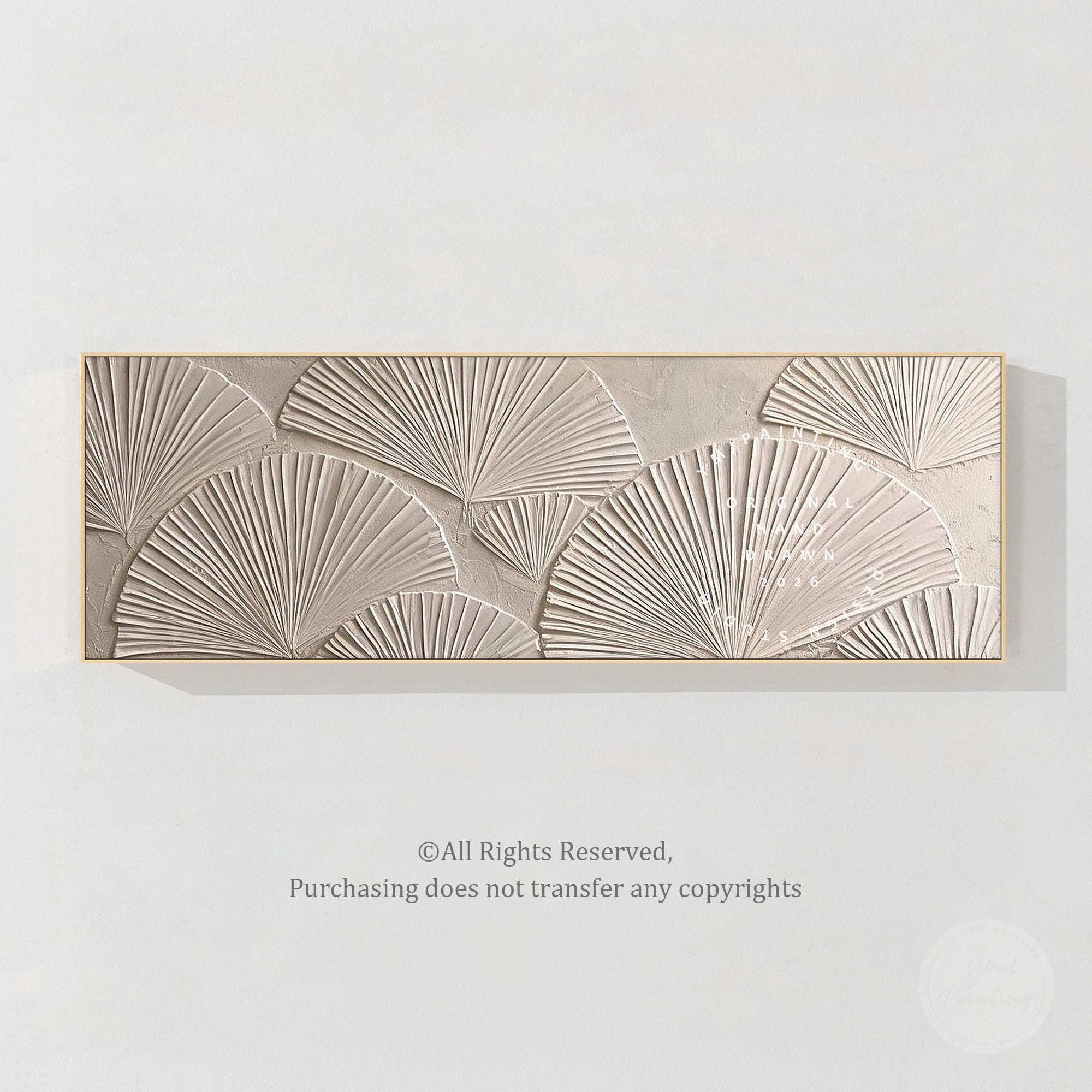 Modern abstract relief artwork in ivory and beige tones