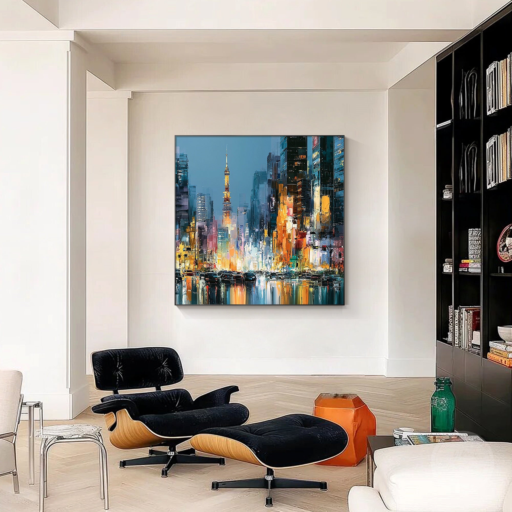 Contemporary Tokyo architecture canvas artwork
