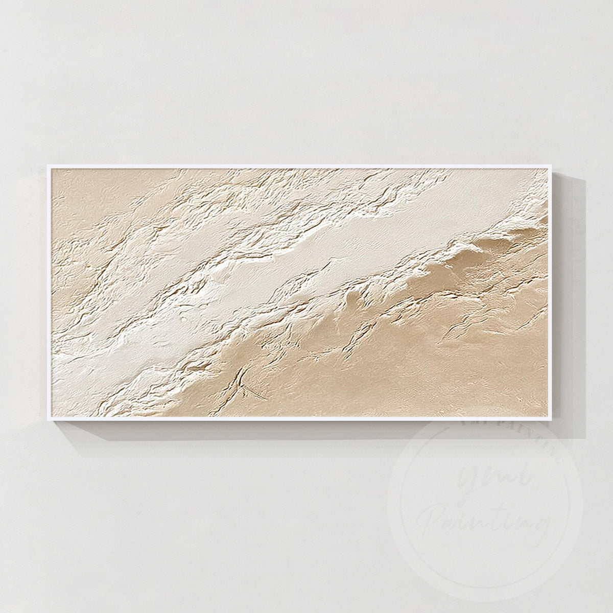 Cream beige organic textured abstract wall art