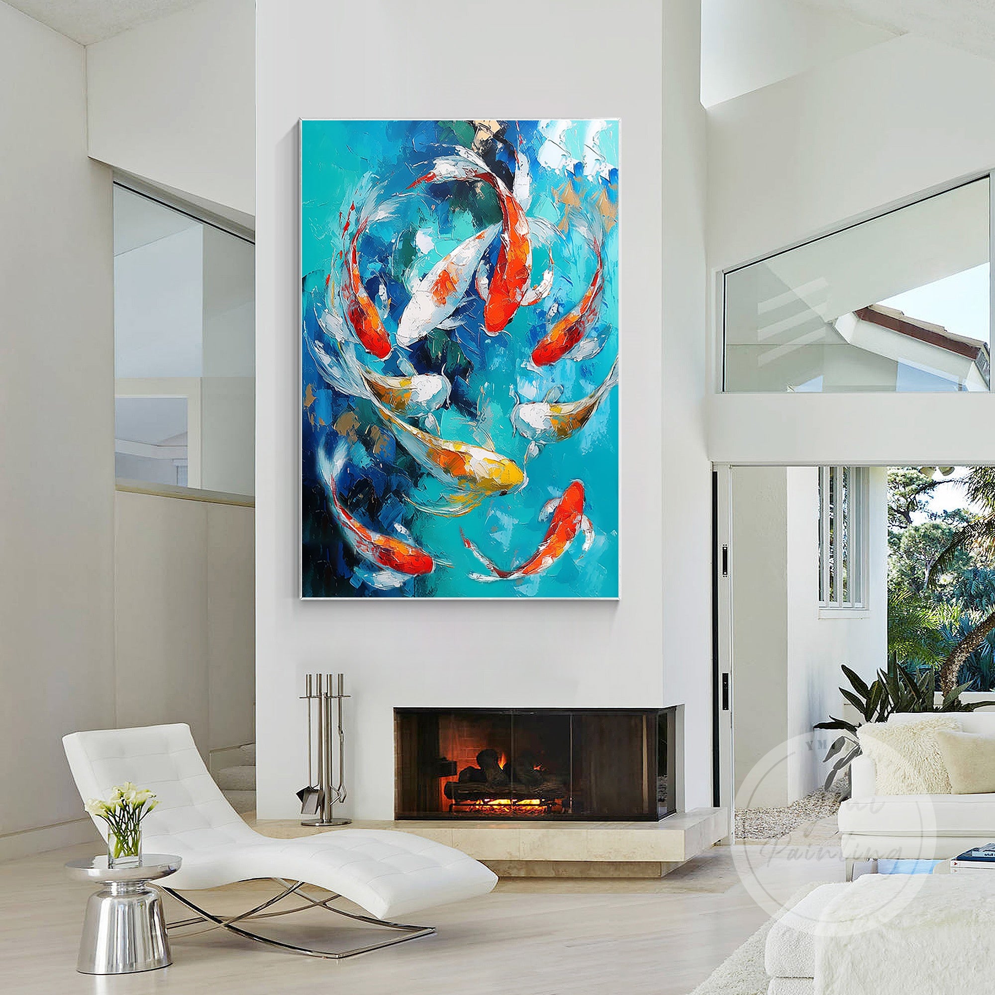 Abstract Koi Fish Painting