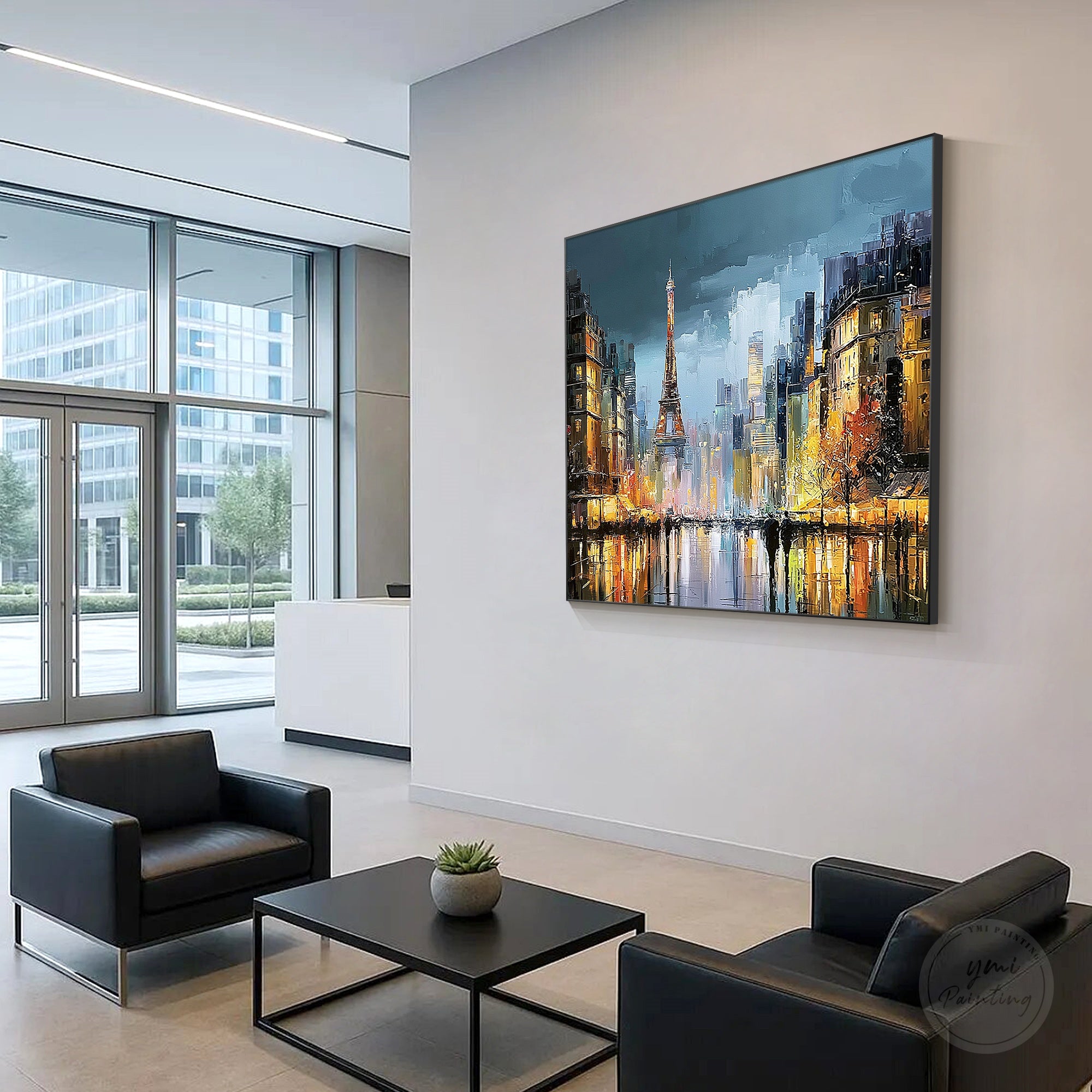Parisian architecture cityscape wall decor artwork