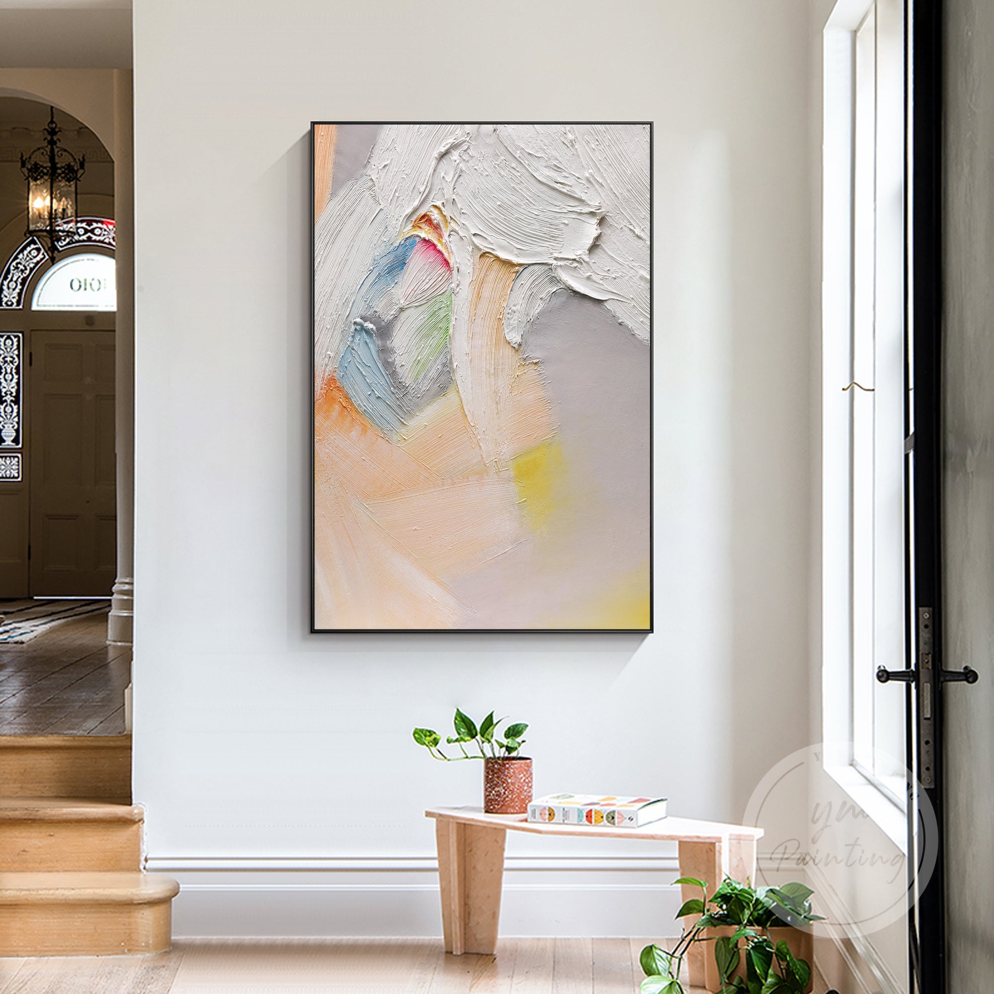 Elegant abstract painting with large brushstrokes