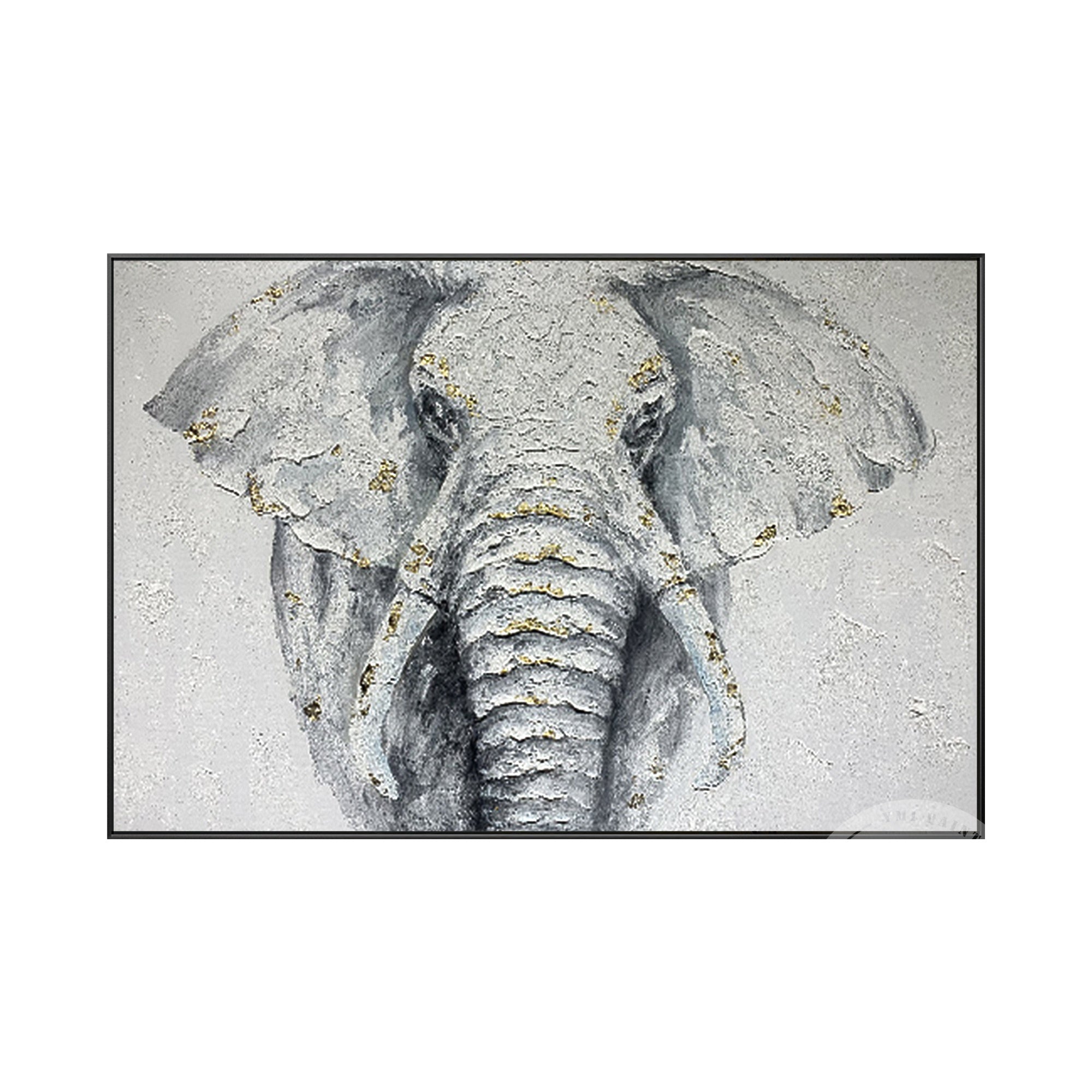 Modern Abstract Elephant Artwork with deep texture and expressive strokes, symbolizing resilience and dignity.