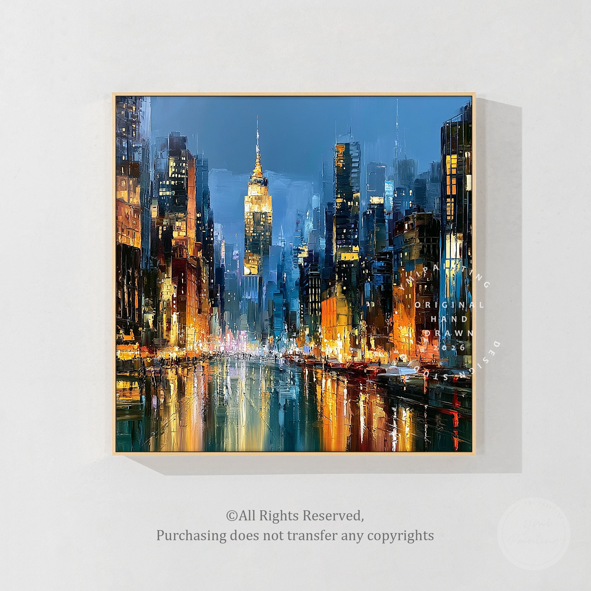 New York City skyline wall art with Empire State Building