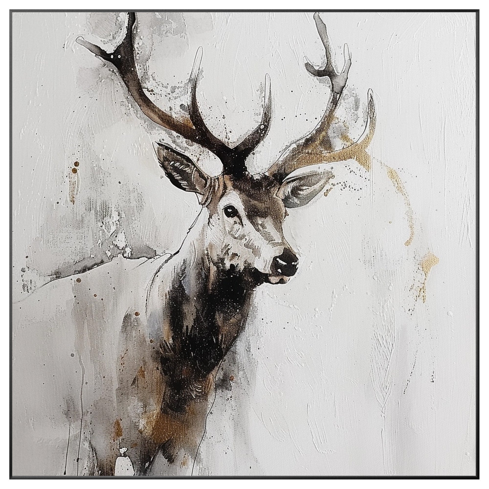 Grey textured deer art