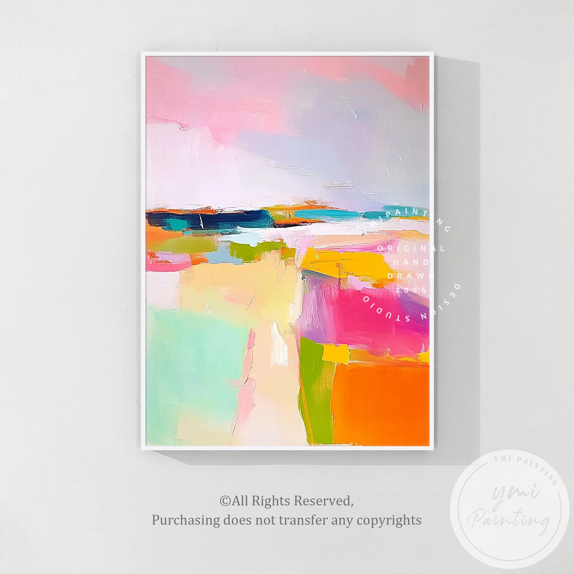Contemporary pastel abstract artwork for modern interiors