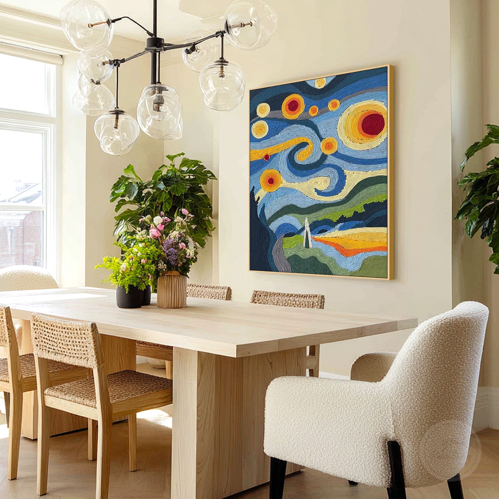 Unique handmade fiber art canvas alternative