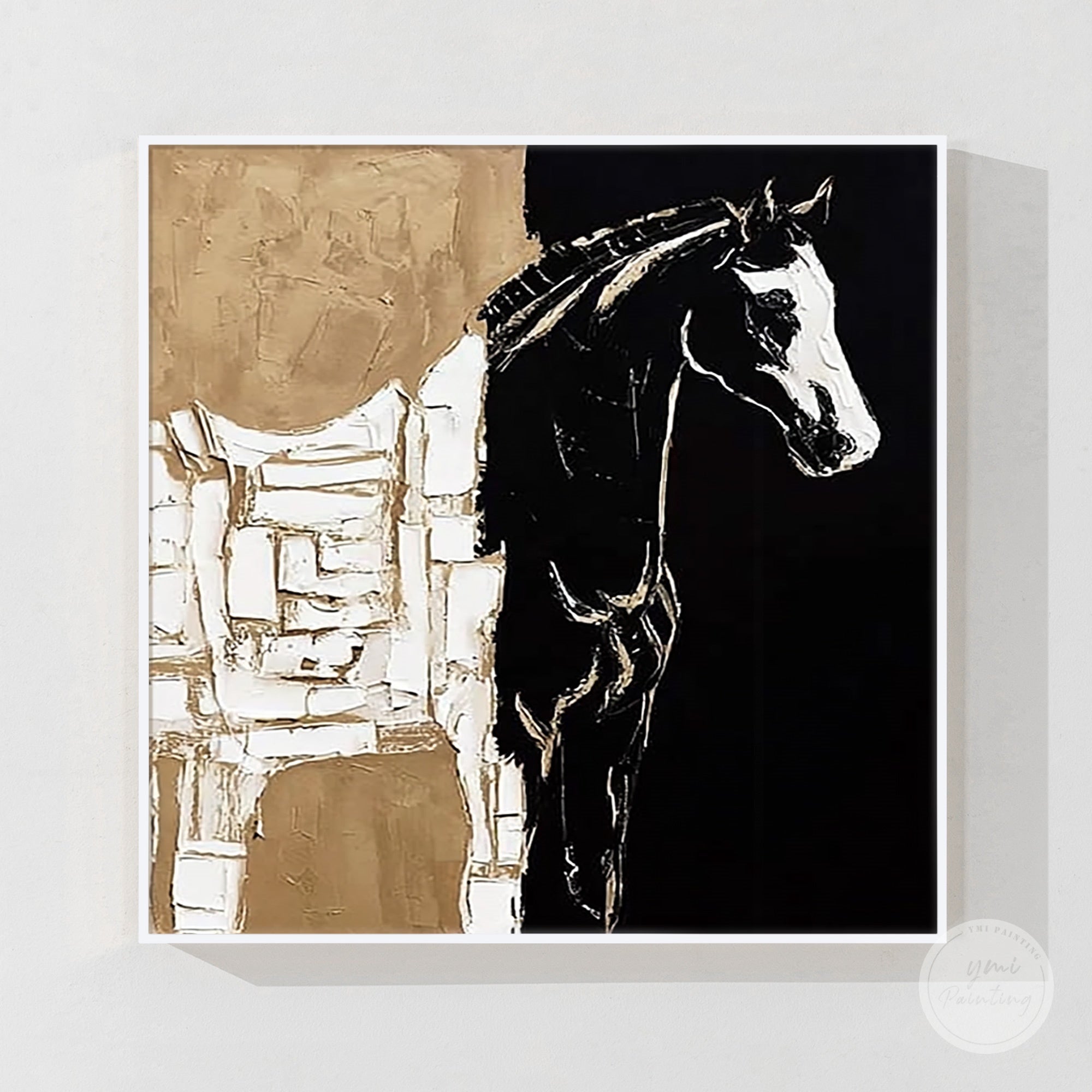 Modern animal wall art featuring elegant horse silhouette