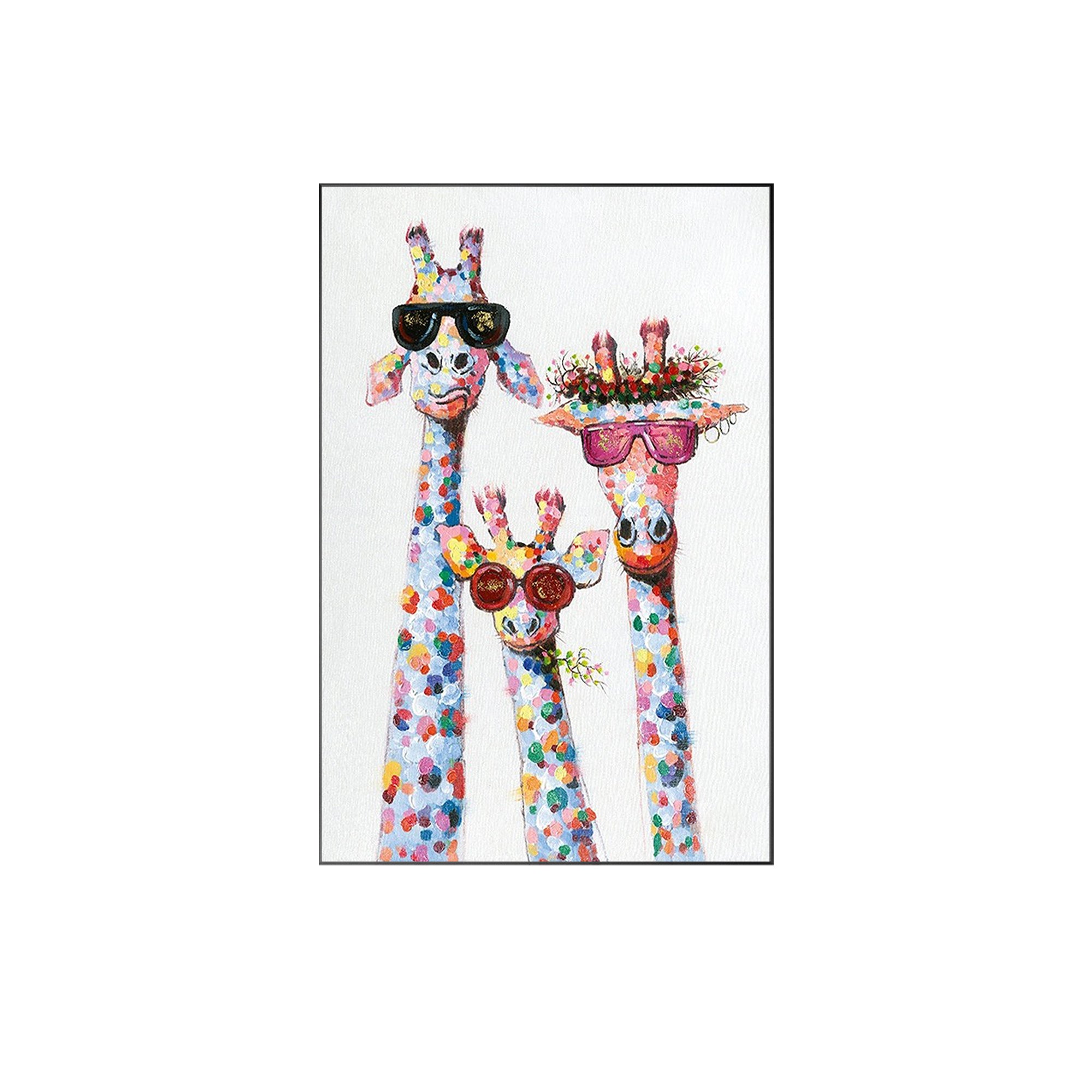 Glückliche Familie Giraffe Kunst