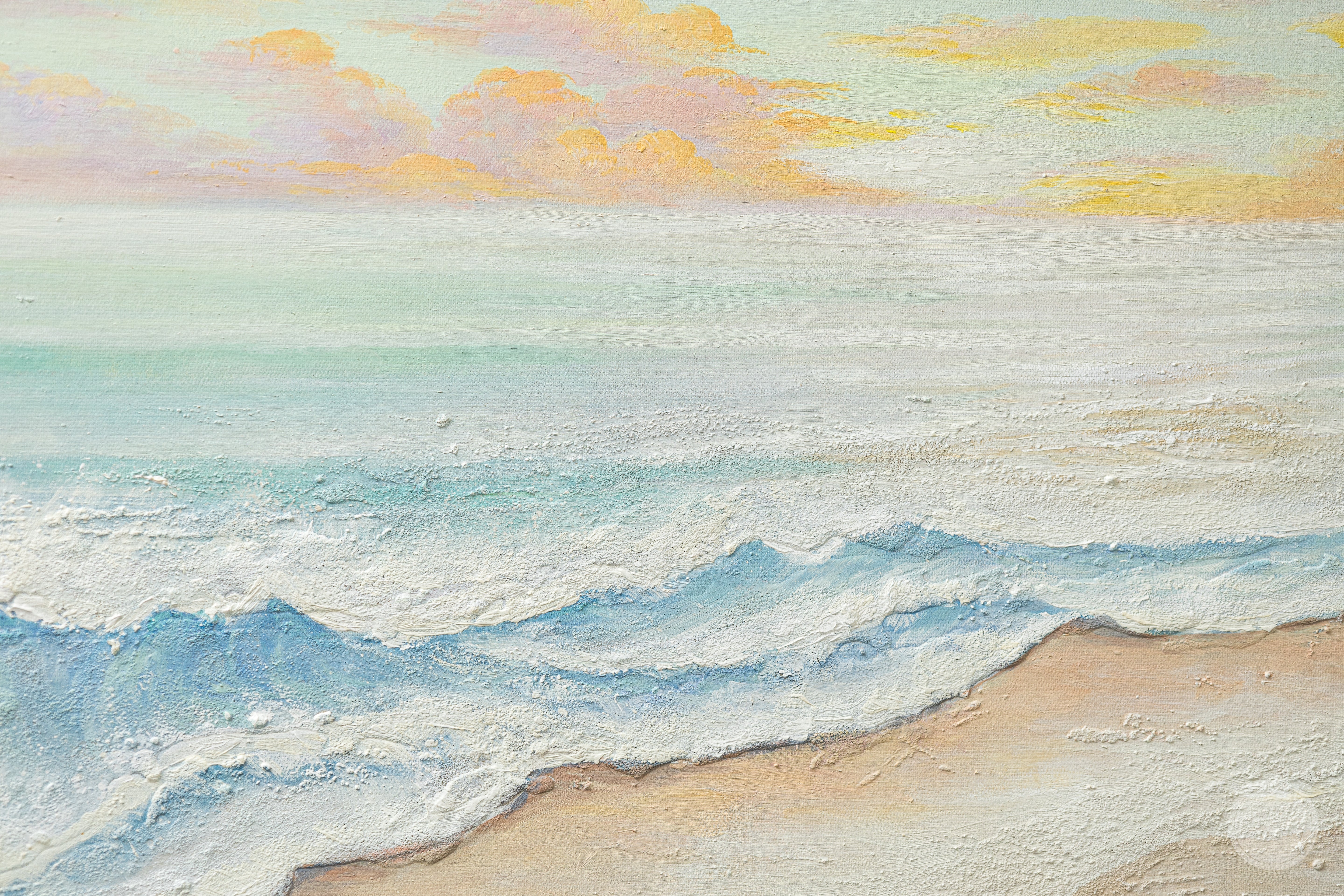 Abstrakte beige Landschaft Wandkunst