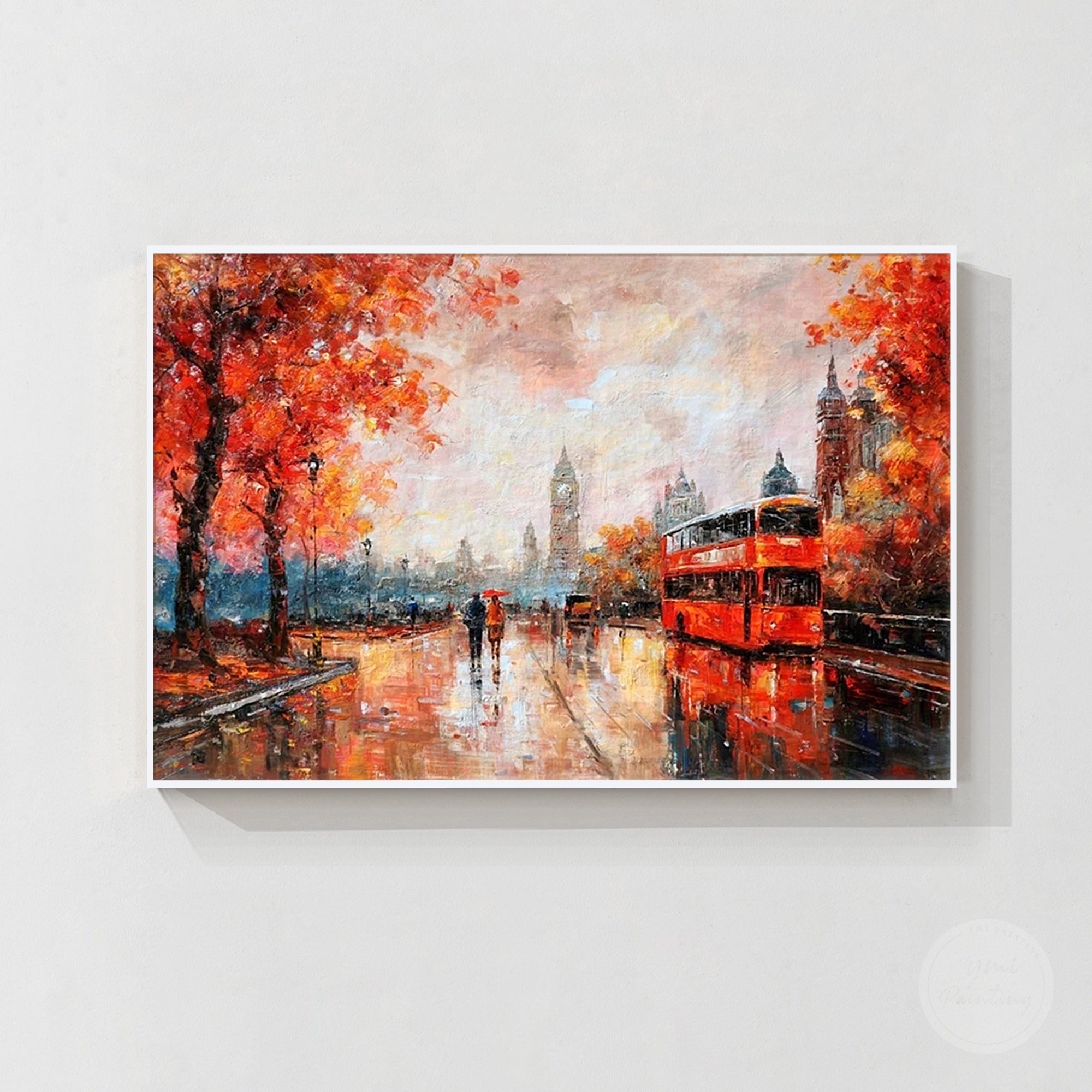 Vintage style urban landscape painting of London