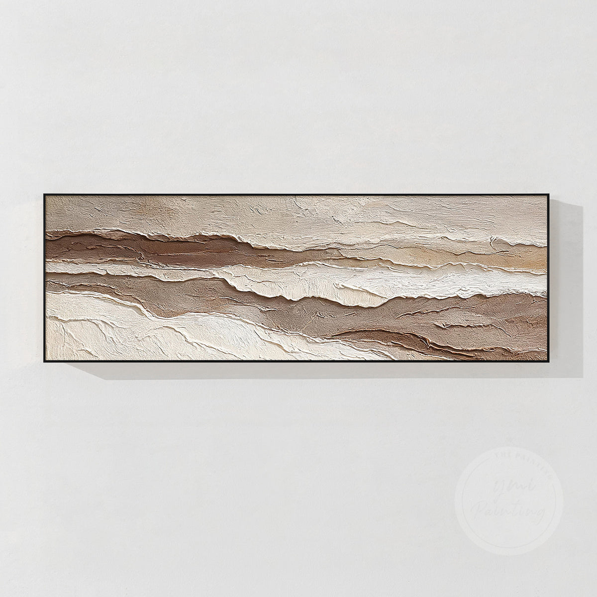 Wabi Sabi inspired textured abstract art with natural beige and brown tones