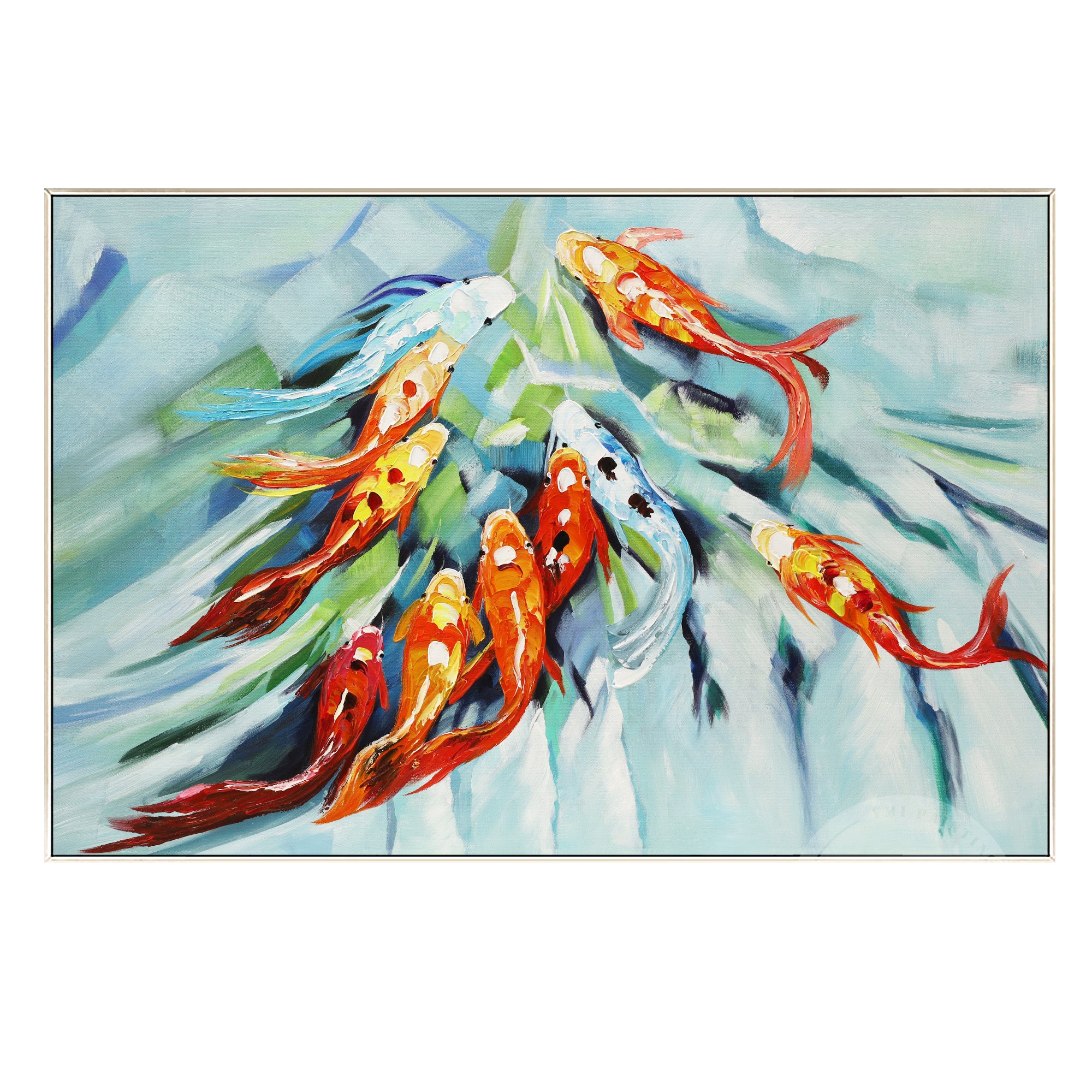 Koi Fish Textured in Light Blue